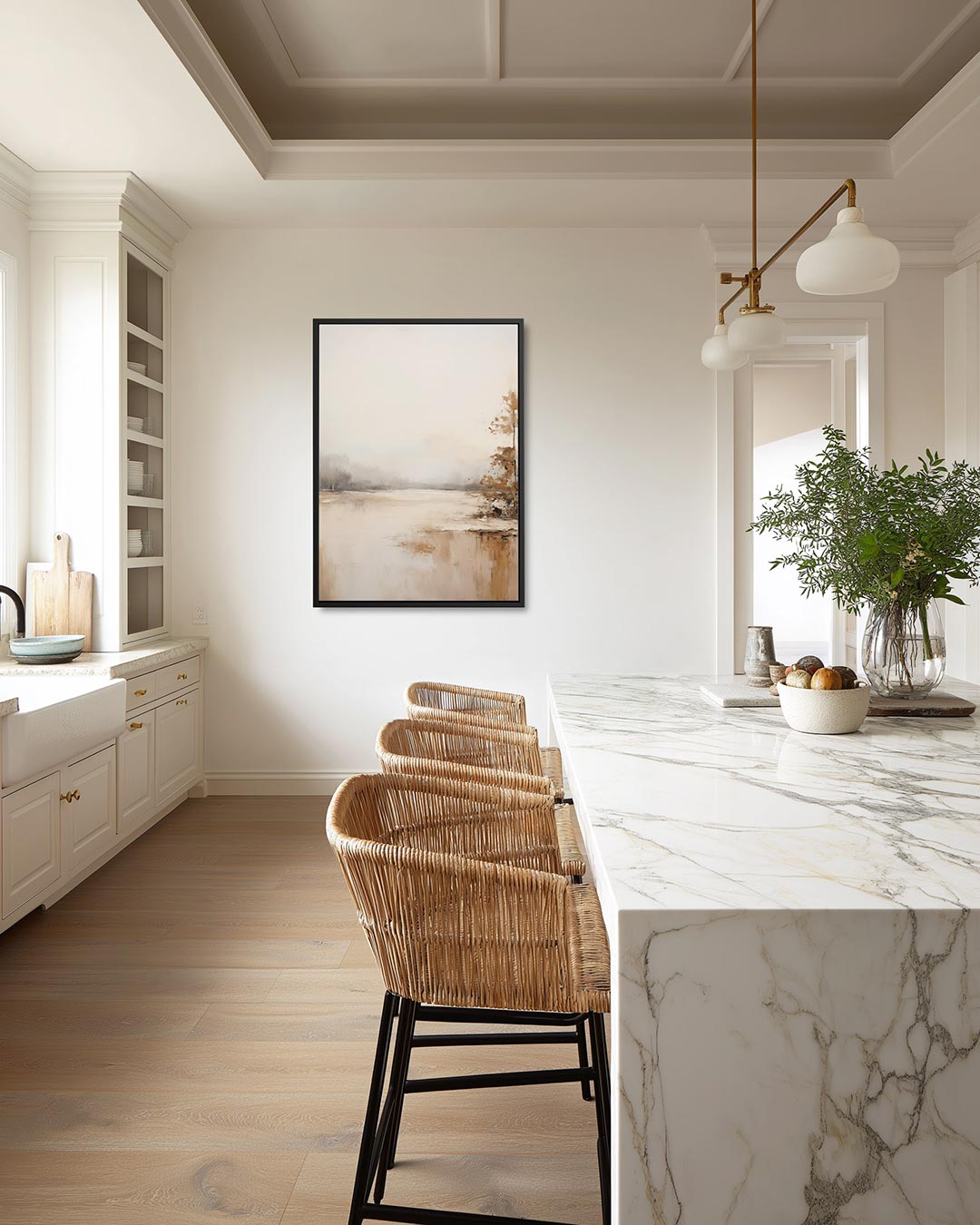 Rustige natuurlandschap – staand wanddecoratie kunstwerk