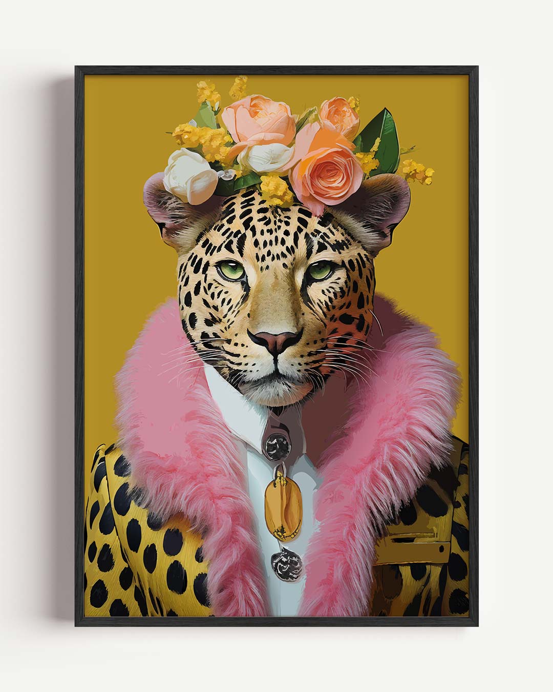 Stijlvolle Luipaard Portrait – dieren portret poster als wanddecoratie