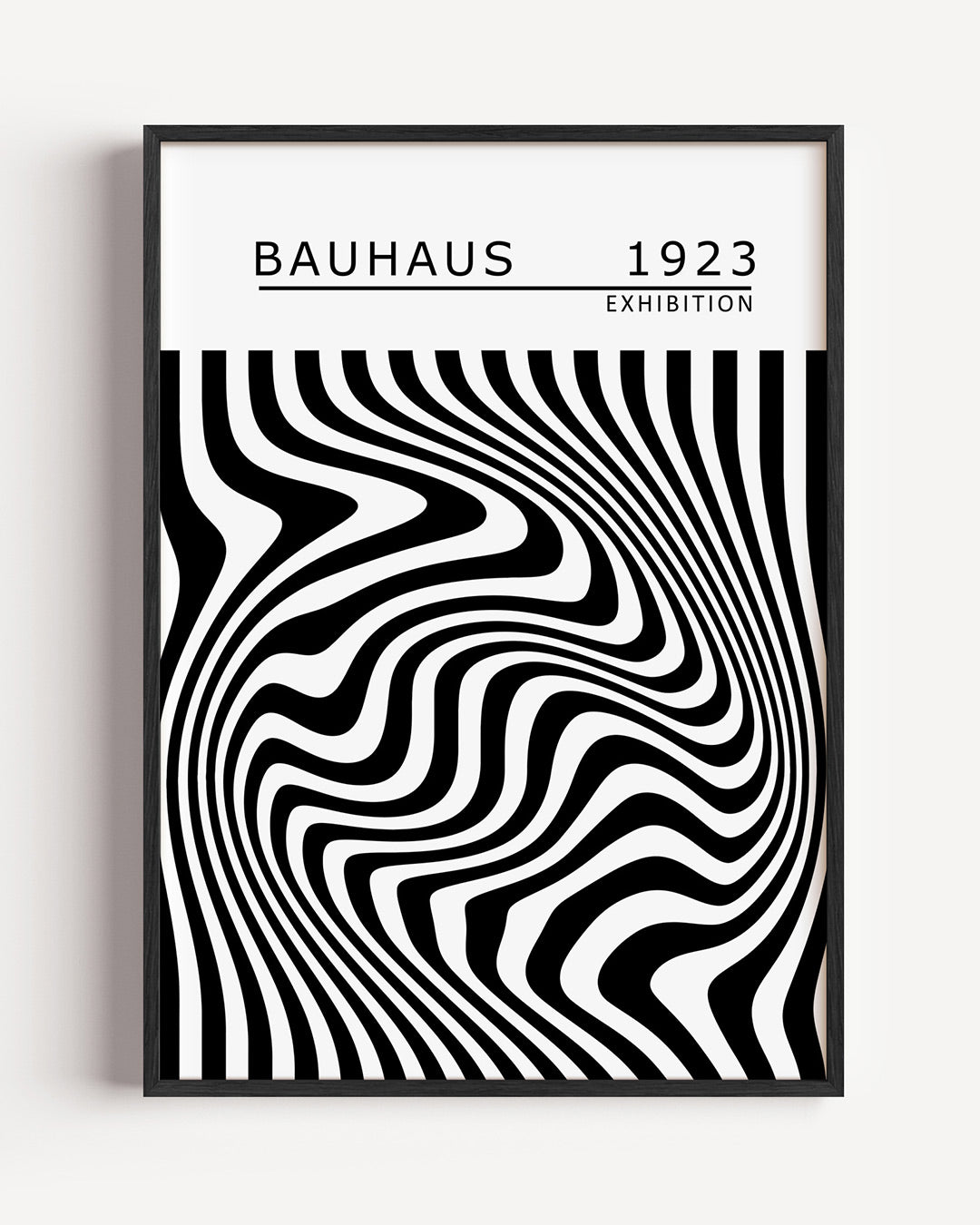 Golvend lijnenspel – staande Bauhaus poster als wanddecoratie