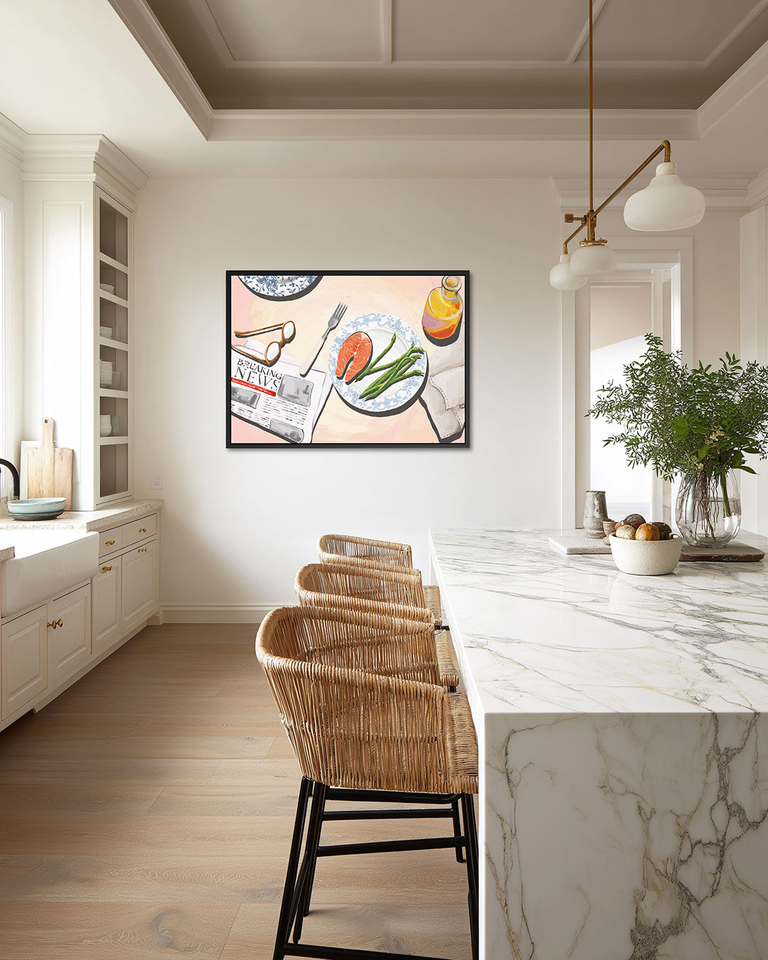 Eettafel compositie – liggende wanddecoratie