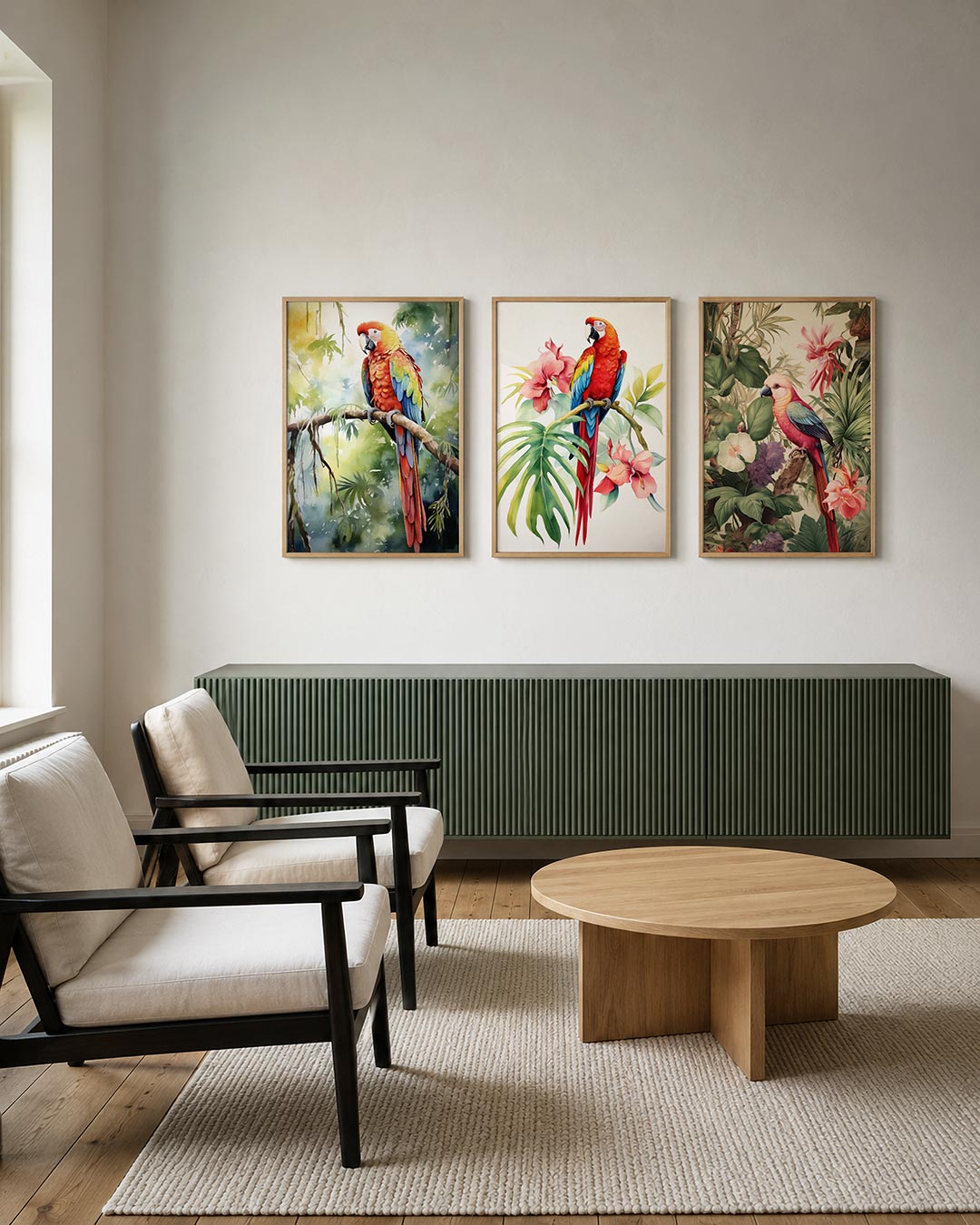 Abstract posterset – tweede productweergave – een abstracte posterset met donkere tinten en een rustige