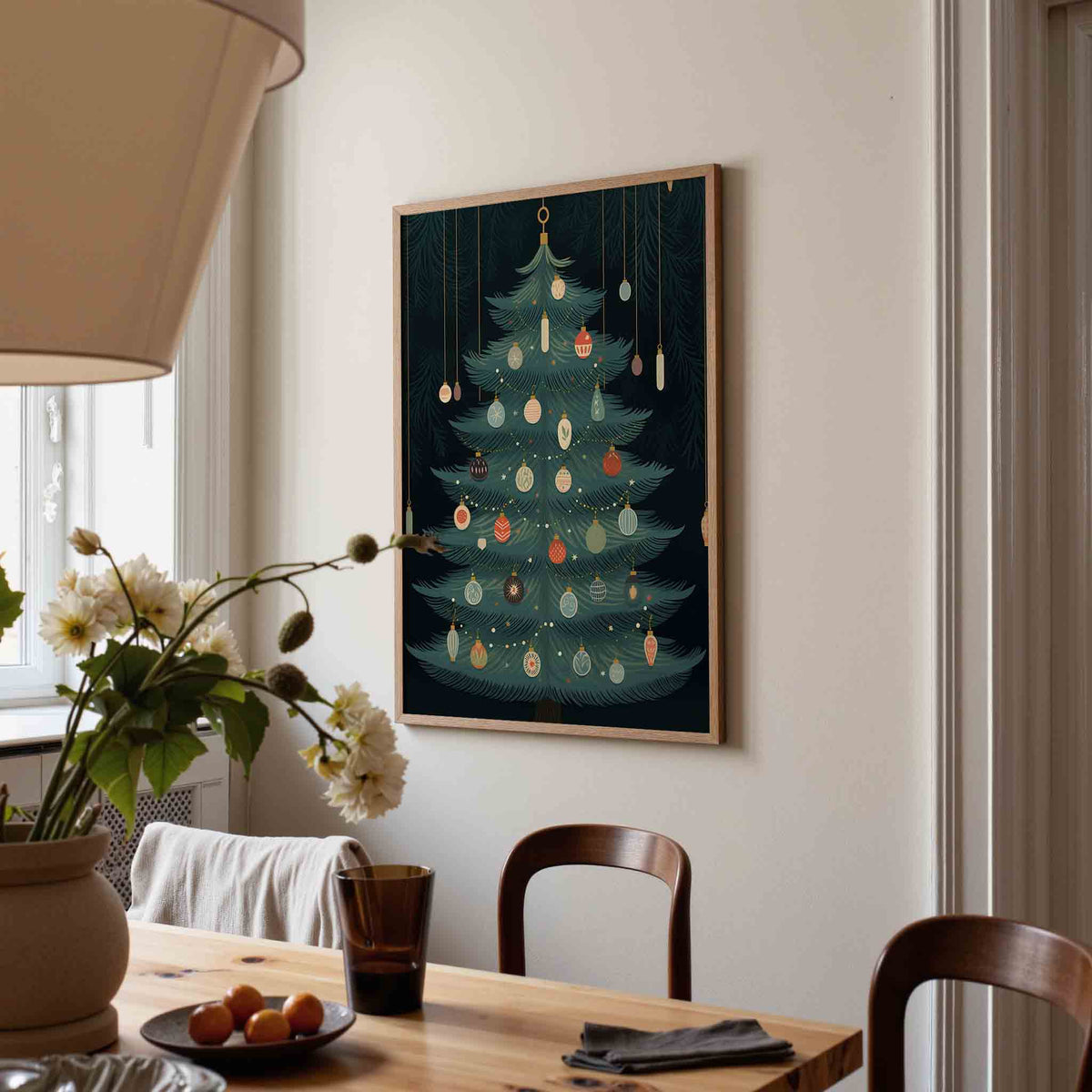 Kerstboom met ornamenten – kerstposter in staand formaat