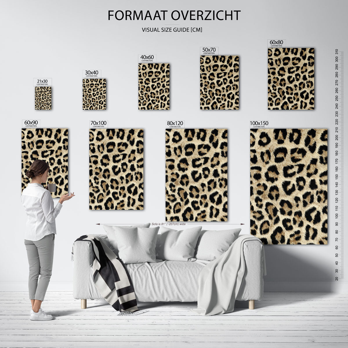 Luipaardprint – staande muurposter met safari thema