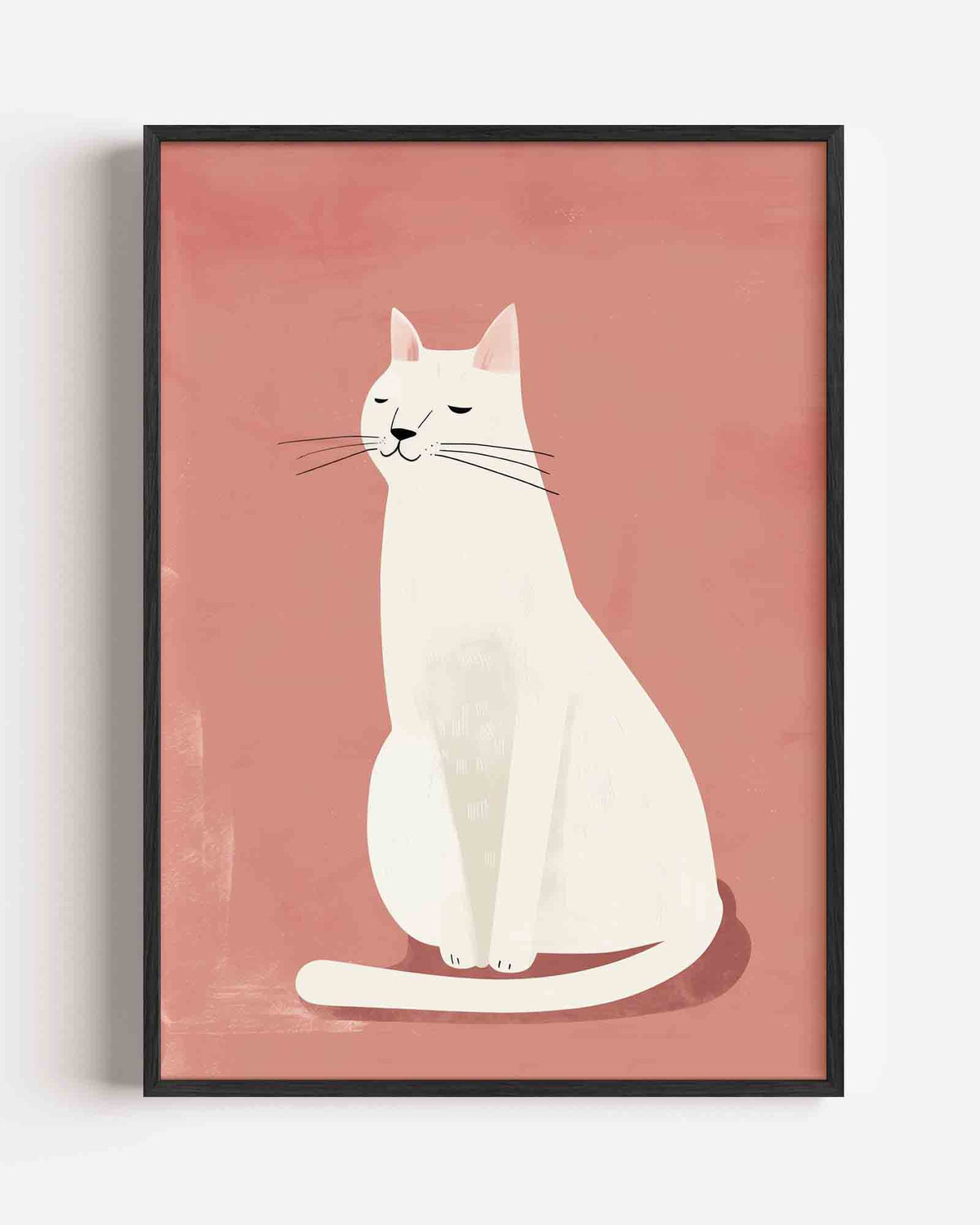 Witte kat – kids portret poster als wanddecoratie