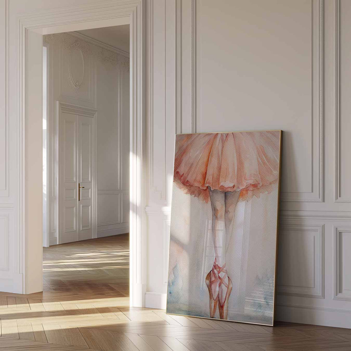 Elegante Ballerina – paas poster als vrolijke staande wanddecoratie