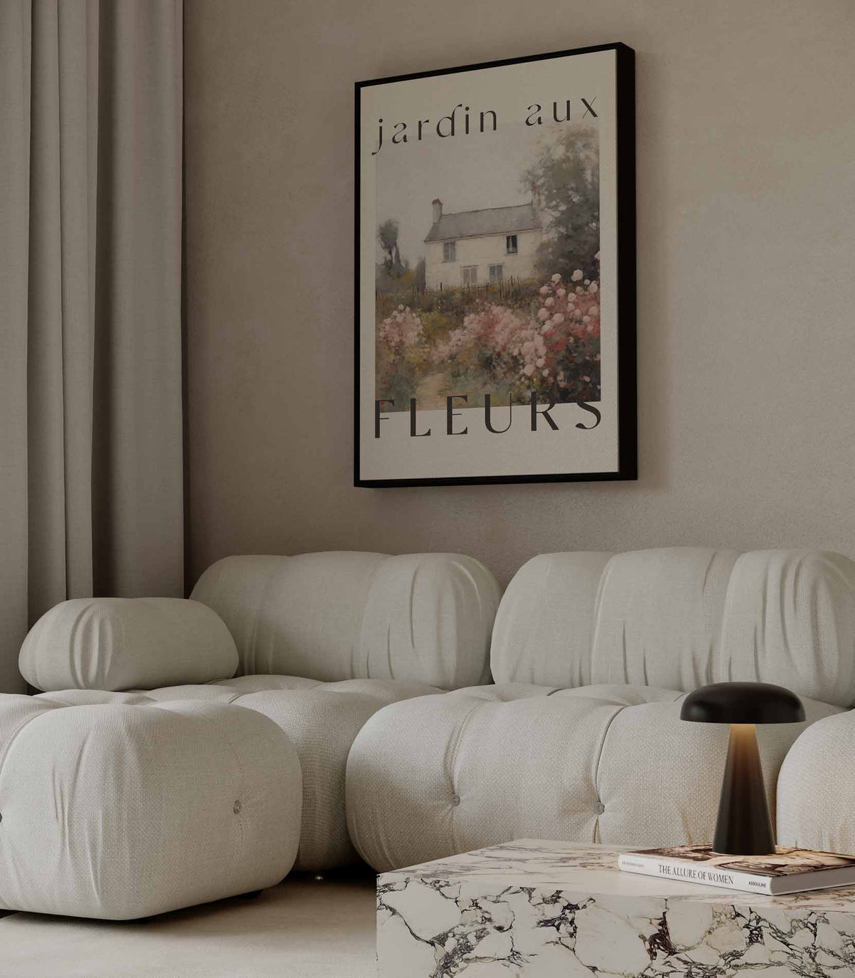 Franse Bloementuin Poster – modern portret kunstwerk van WallArtistic
