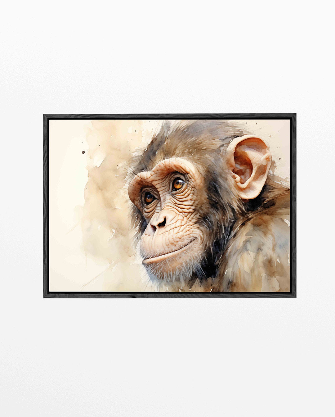 Dromerige aap – Liggende wanddecoratie – liggend jungle kunstwerk