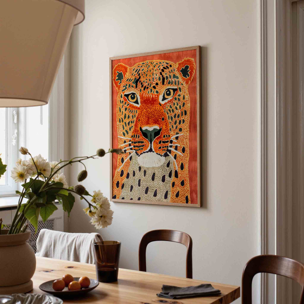Luipaard gezicht – kunst en design poster in portret formaat