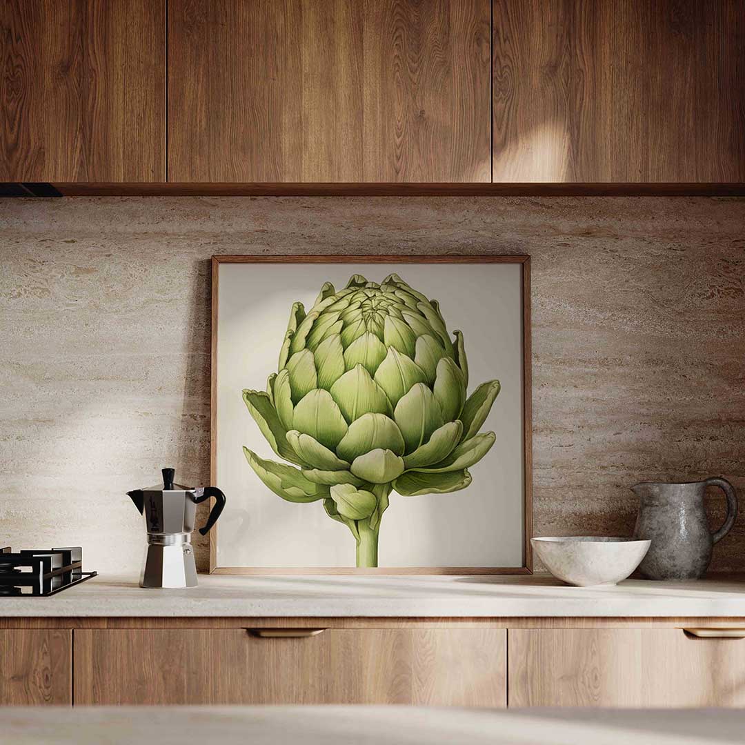 Artisjok – culinaire wandkunst als vierkante poster