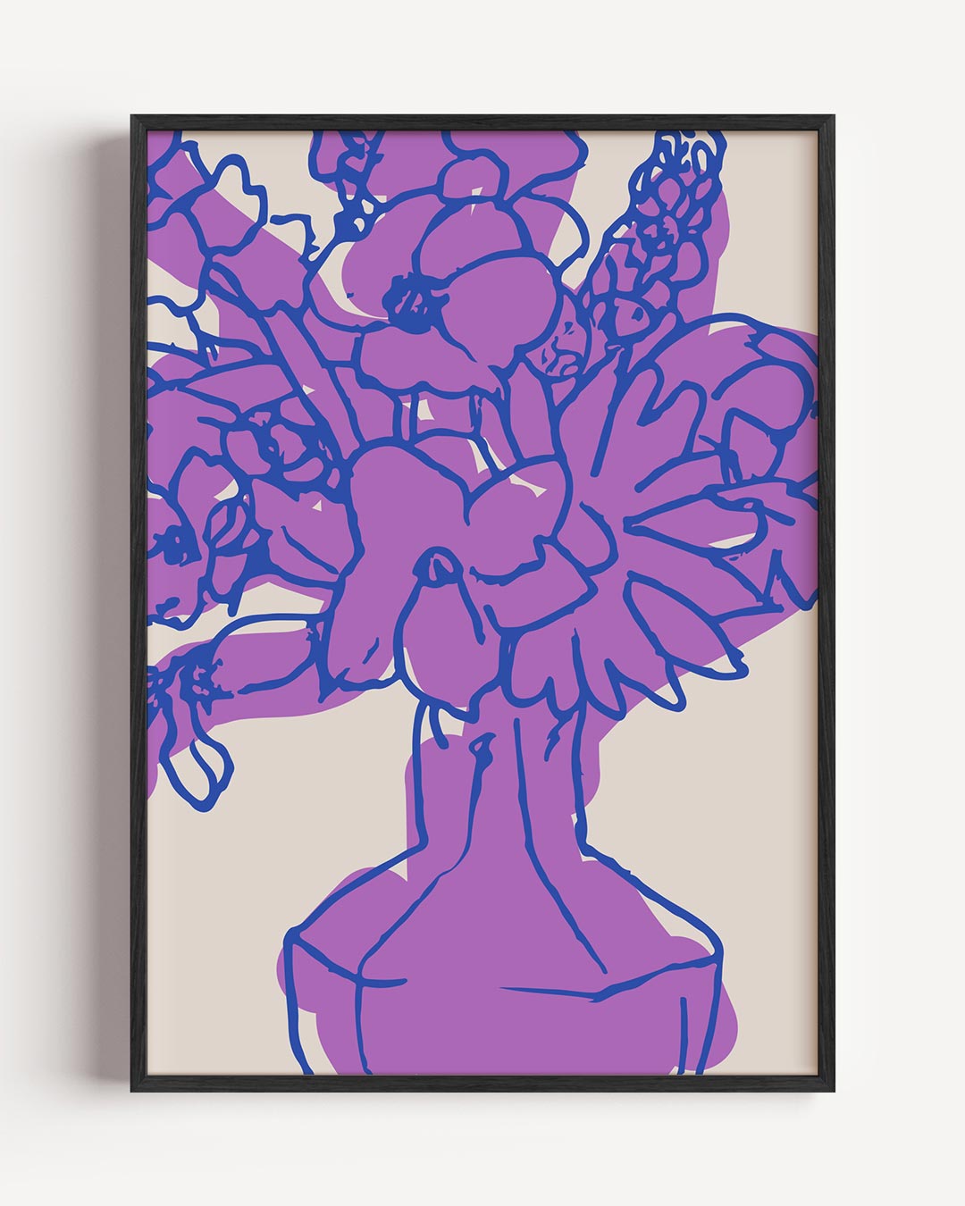 Vrolijke Bloemenpracht in Paars – keuken portret poster als wanddecoratie