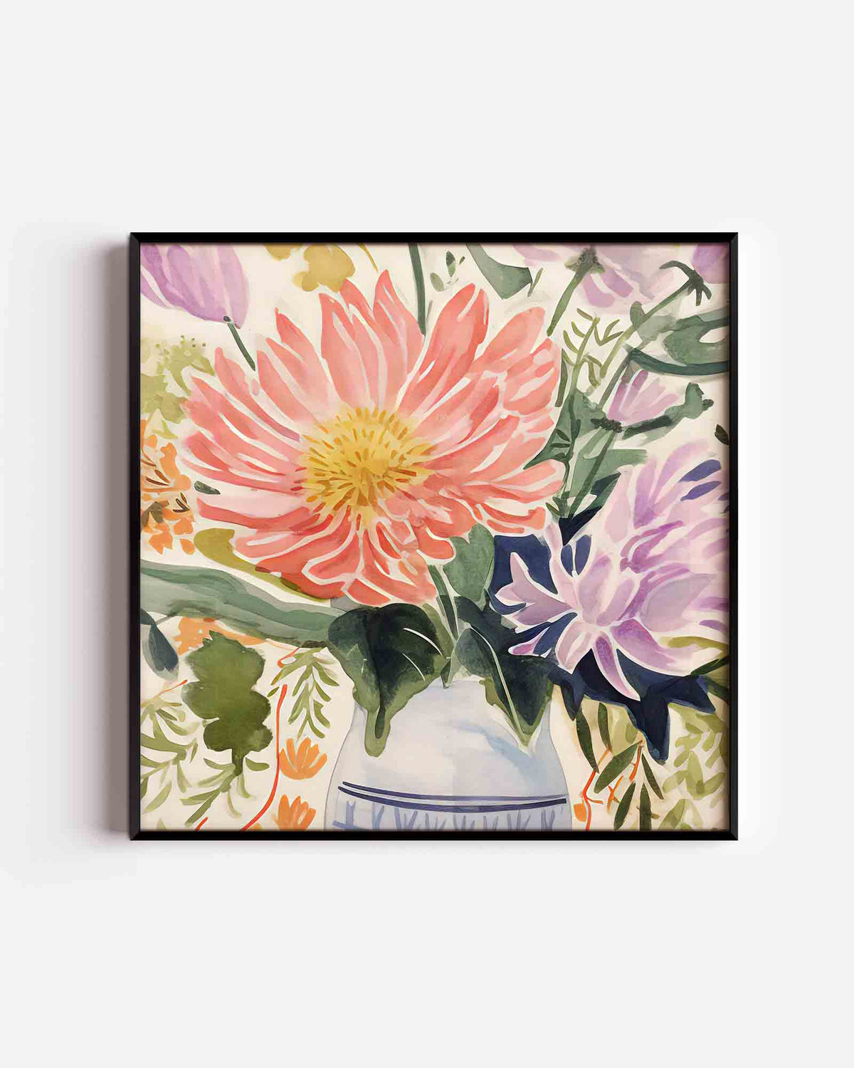 Bloemen in vaas – bloemen vierkante poster als wanddecoratie