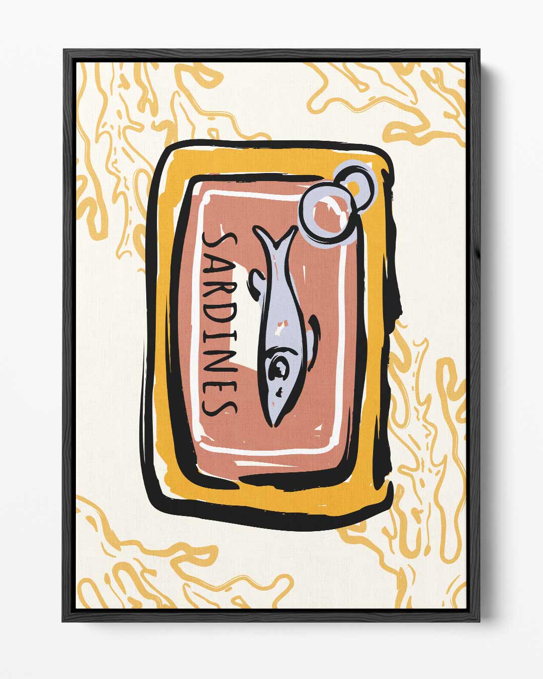 Sardines in Blik Pop Art – portret kunstwerk als wanddecoratie