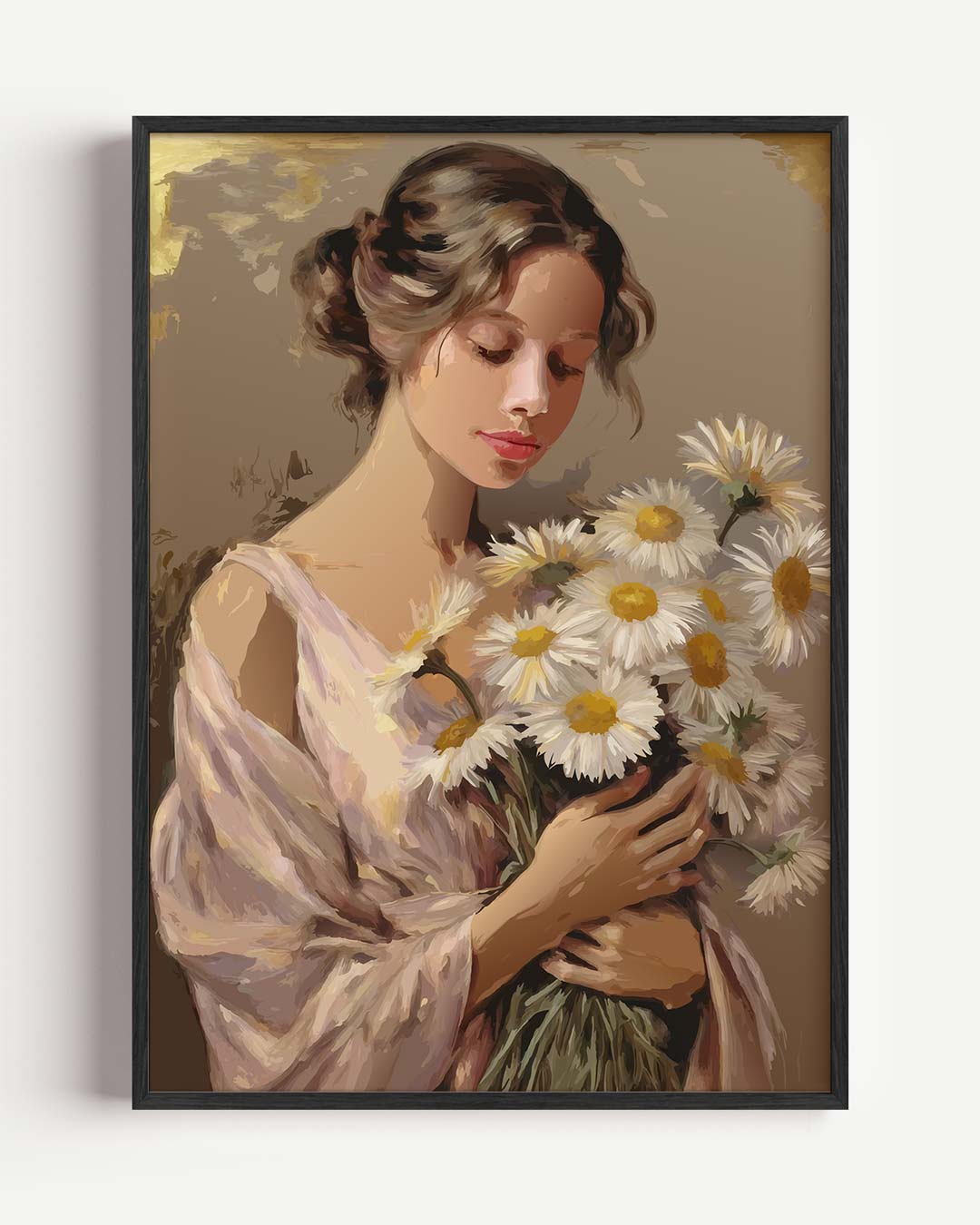 Lente Sfeer Met Margrieten – paas portret poster als wanddecoratie