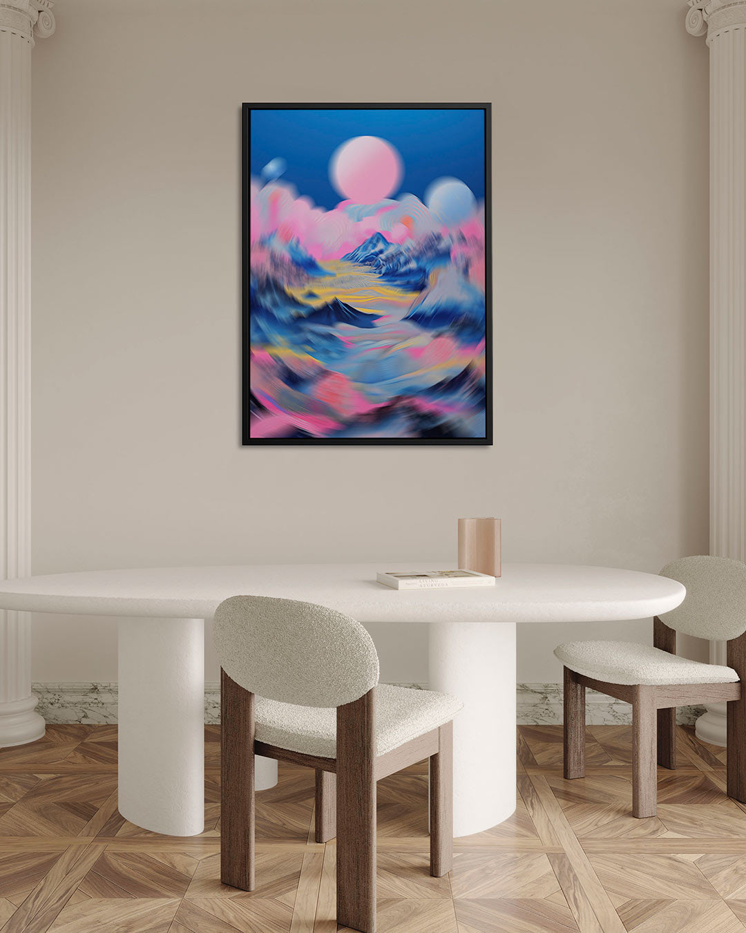 Dromerige berglandschap – alternatieve weergave van het kunstwerk