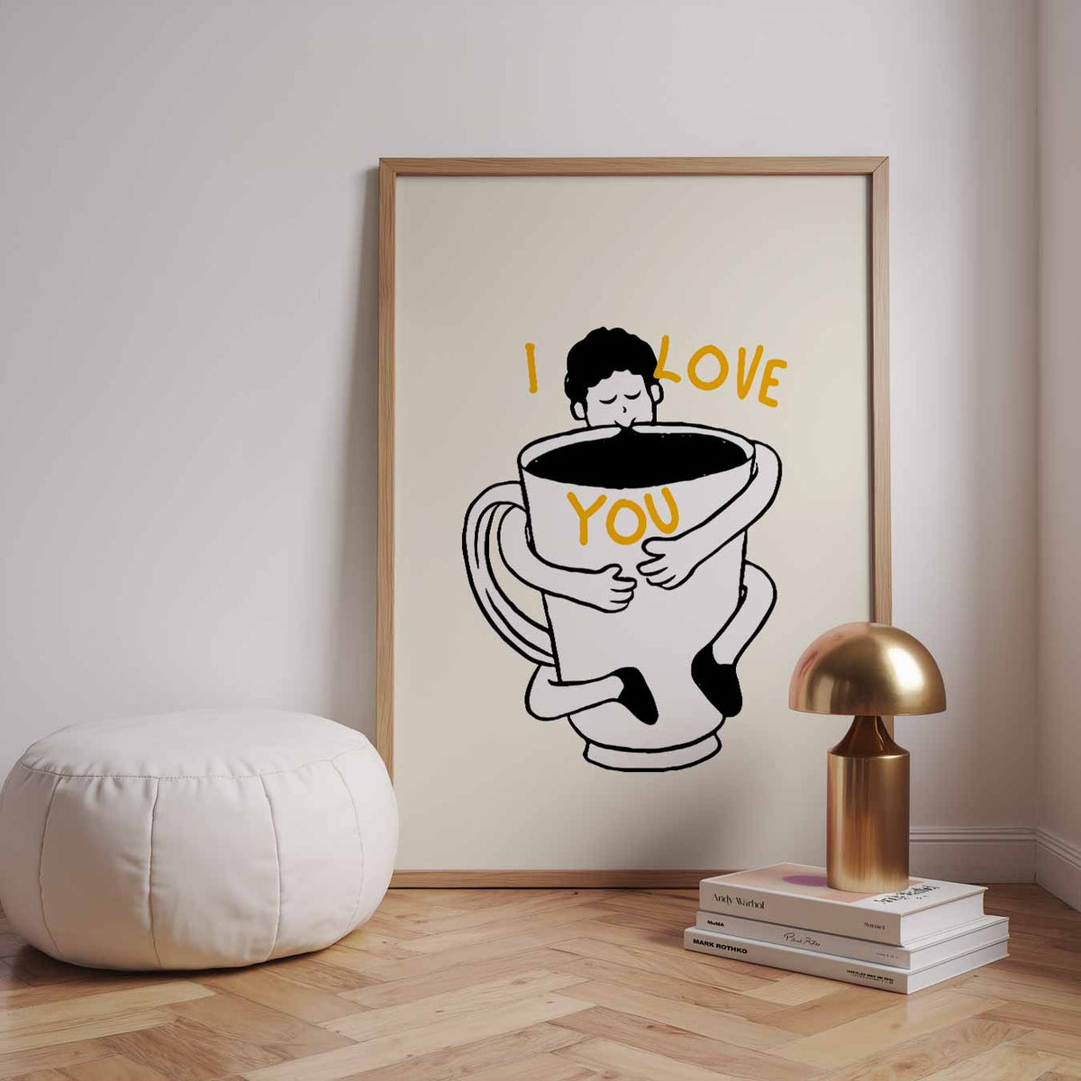 Knuffelige Koffieposter – staande zomer wanddecoratie van WallArtistic