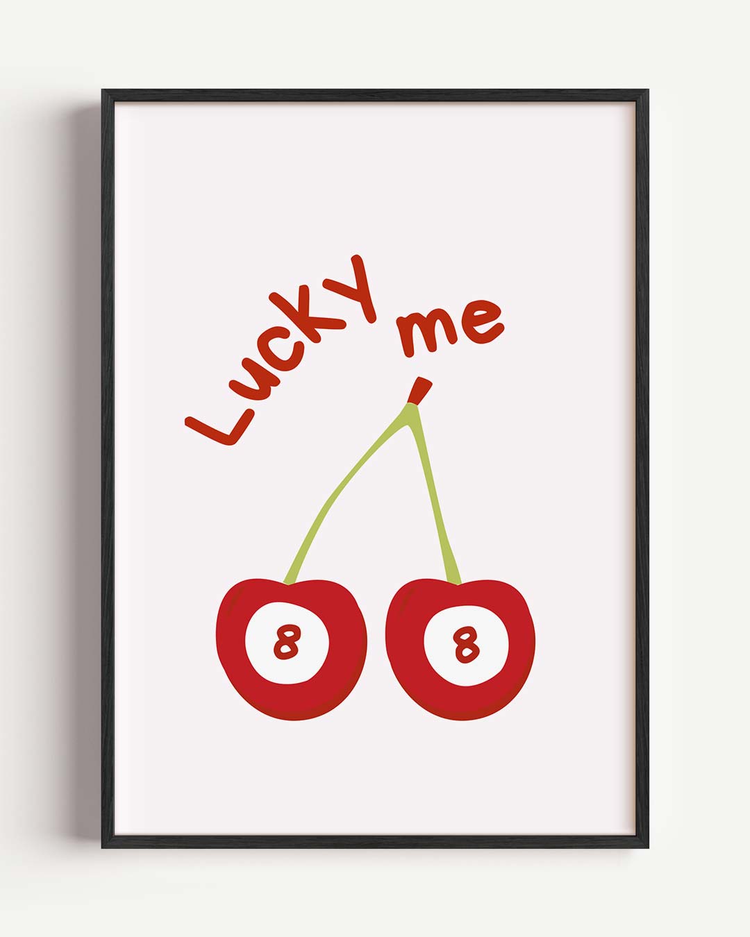 Lucky Me Kersen – zomer portret poster als wanddecoratie