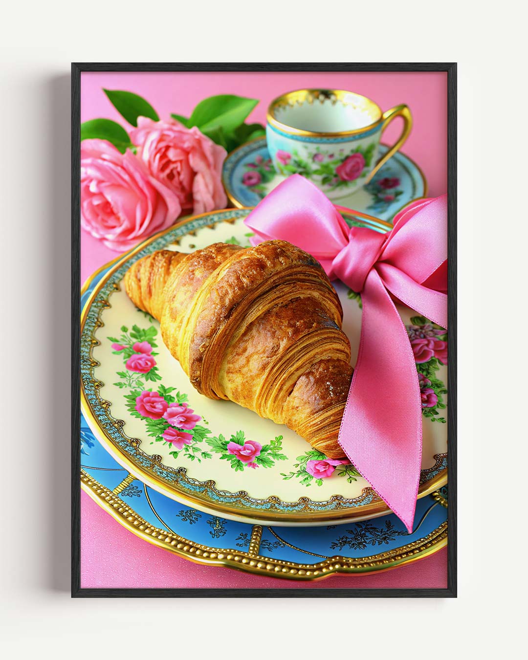 Vintage Bloemen Brunch – keuken portret poster als wanddecoratie