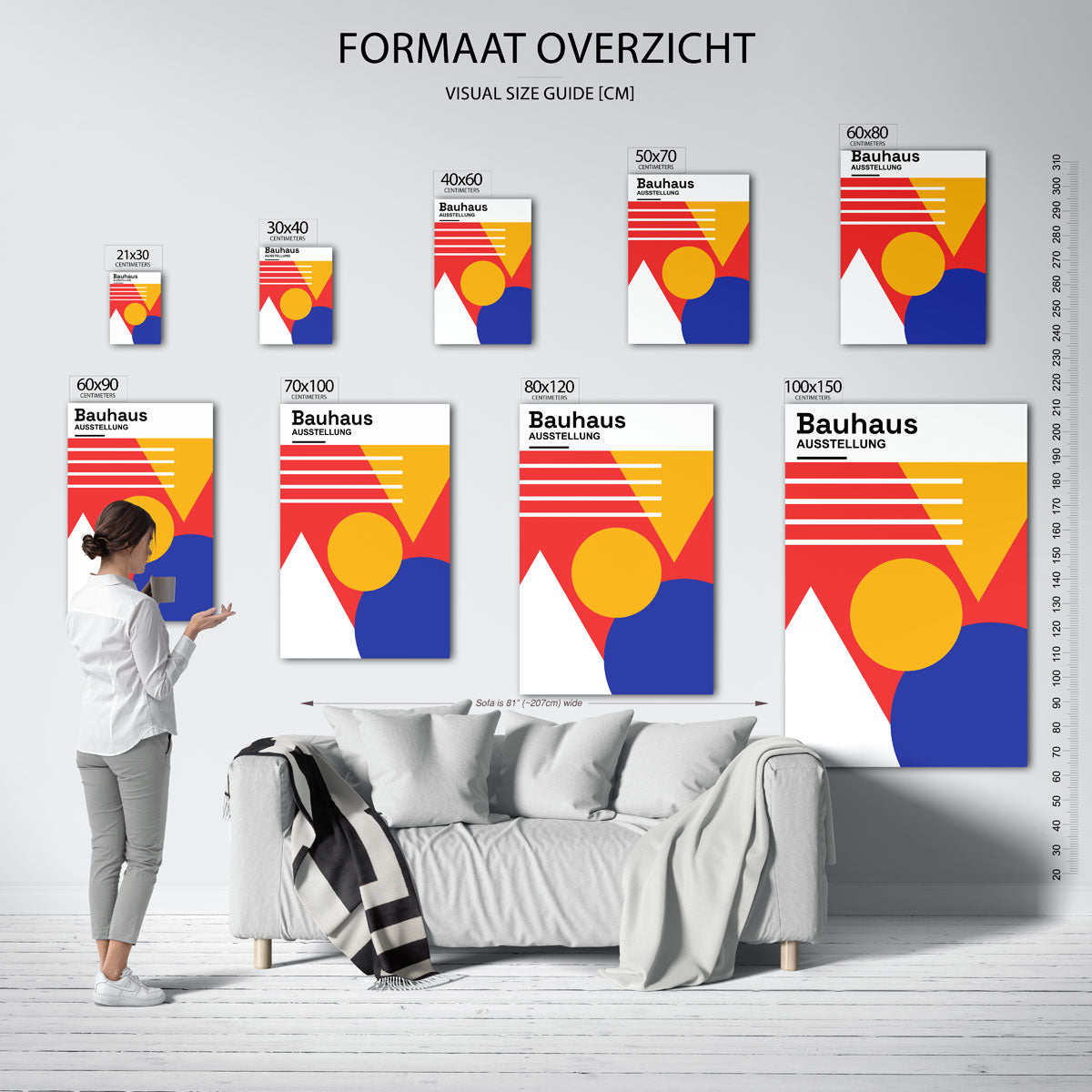 Vormen en vlakkenspel – geometrische poster in Bauhaus-stijl van WallArtistic