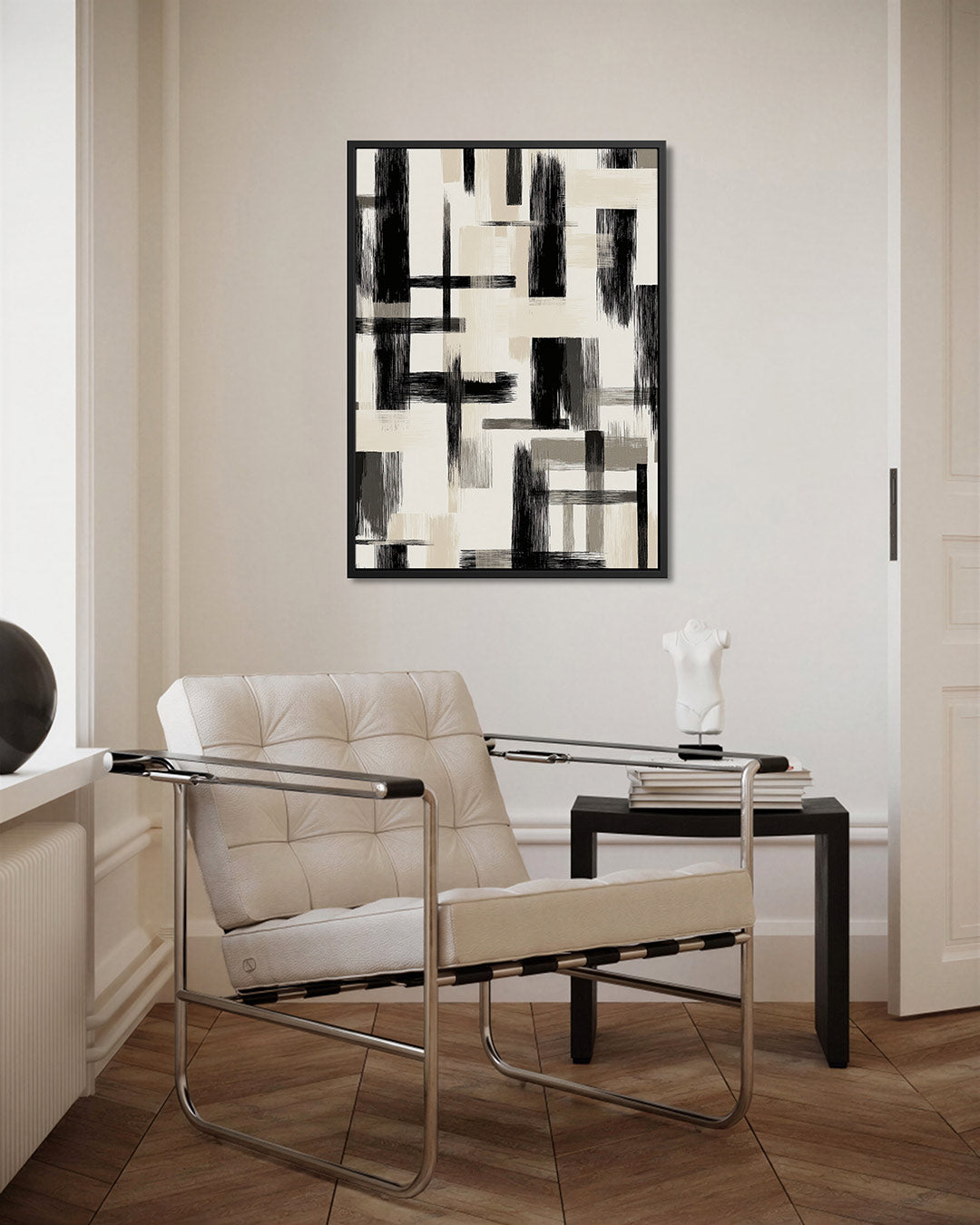 Dynamische lijnen compositie – kunstwerk als stijlvolle wanddecoratie