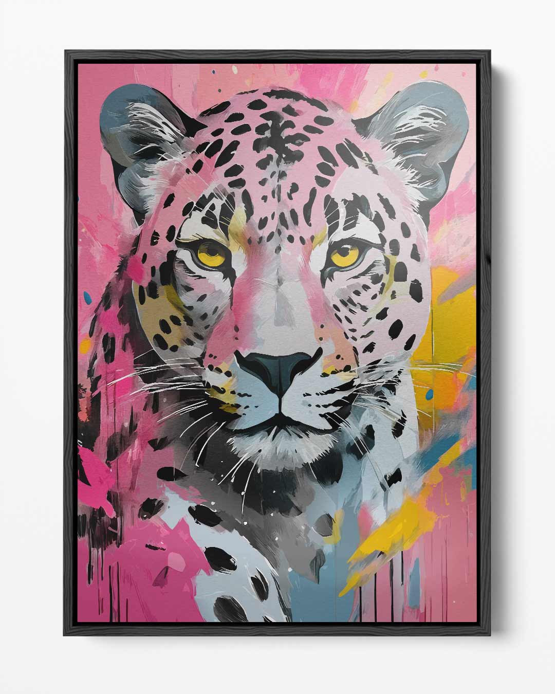 Kleurenexplosie Luipaard – portret kunstwerk als wanddecoratie