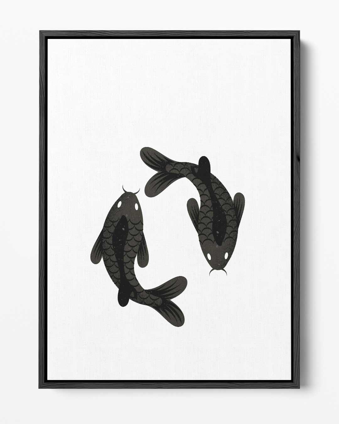 Yin Yang Koi – portret kunstwerk als wanddecoratie