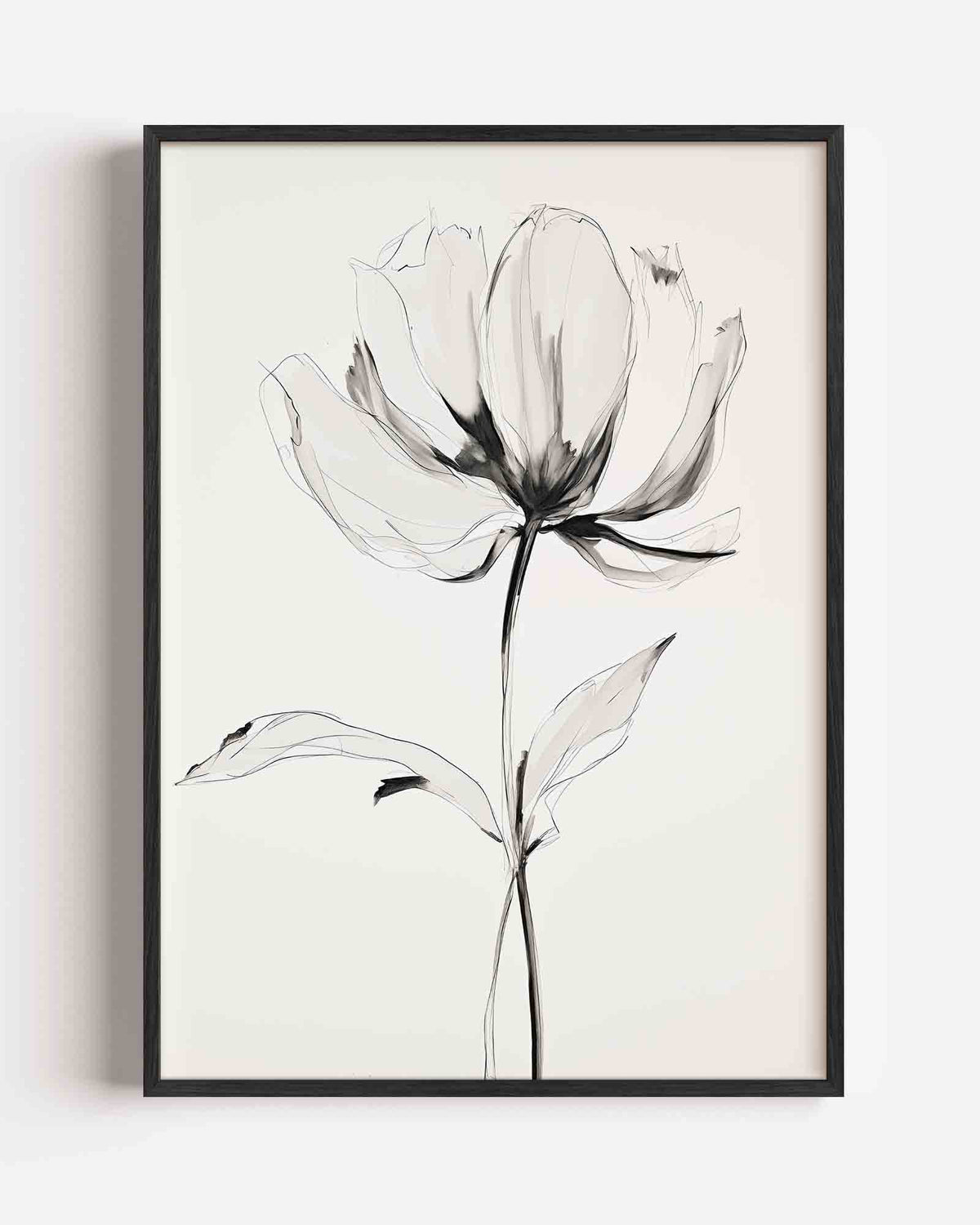 Bloem in zwart wit – bloemen portret poster als wanddecoratie