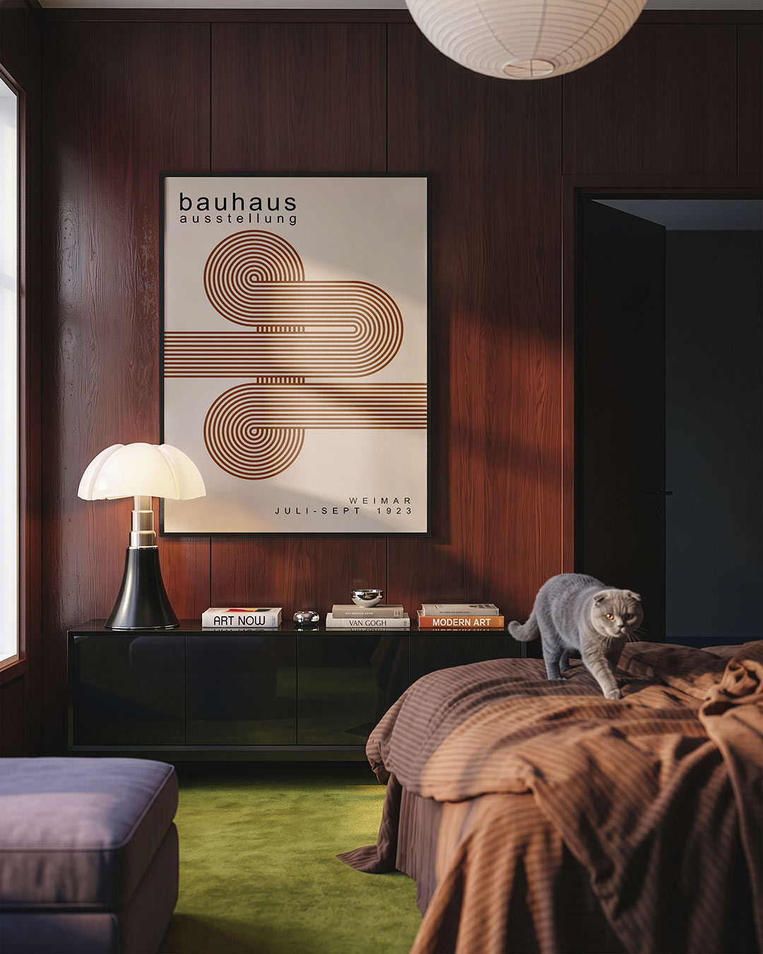 Lijnen en vlakkenspel – geometrische Bauhaus poster in staand formaat