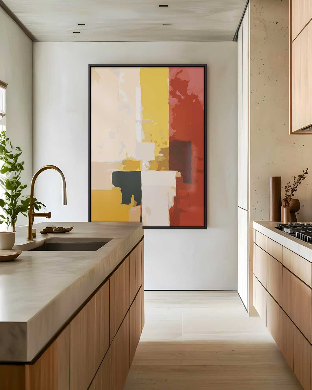 Warm Contrast – dibond wanddecoratie in staand formaat