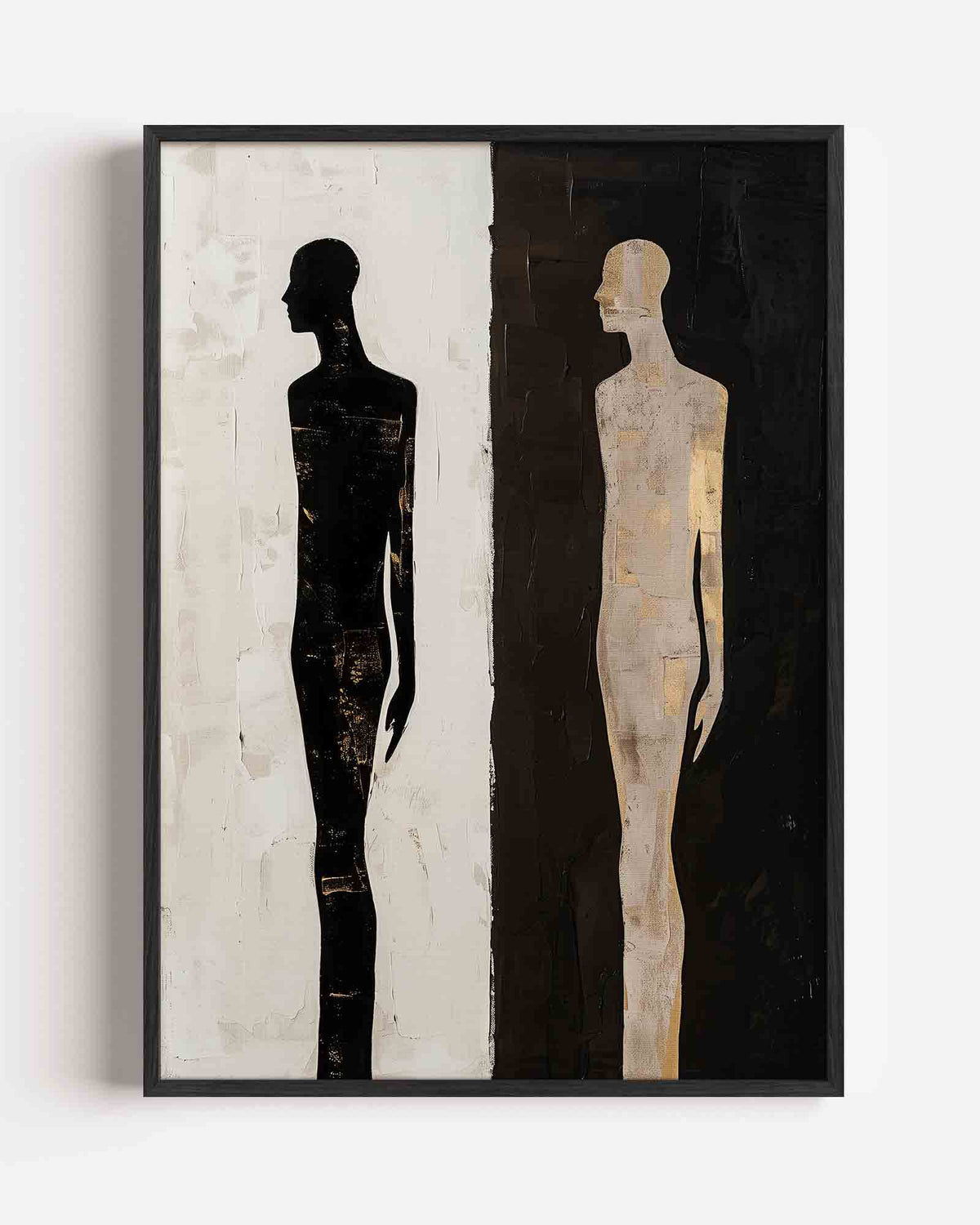 Silhouetten in contrast – abstracte portret poster als wanddecoratie