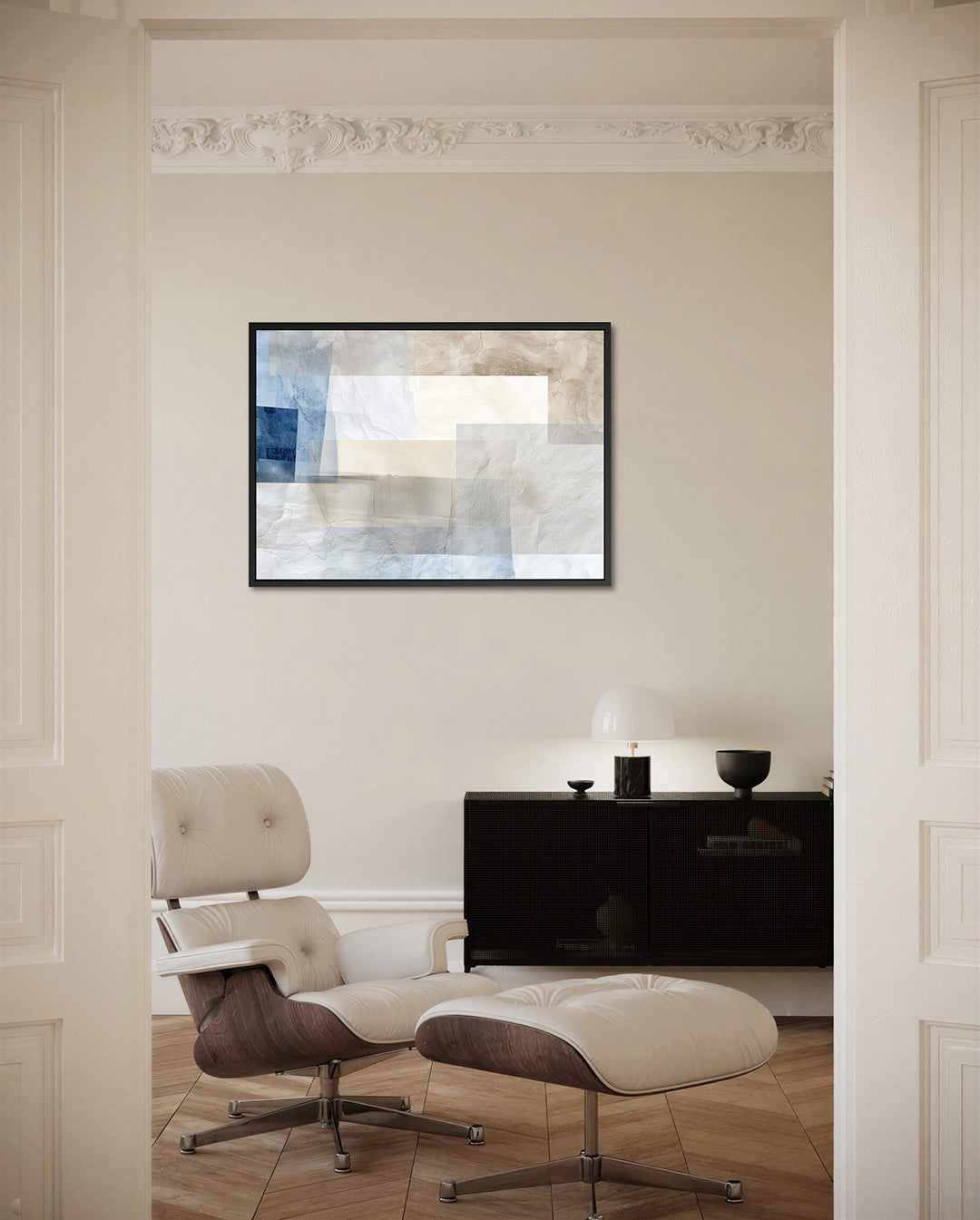 Gelaagde texturen – Overlappende – liggende wanddecoratie