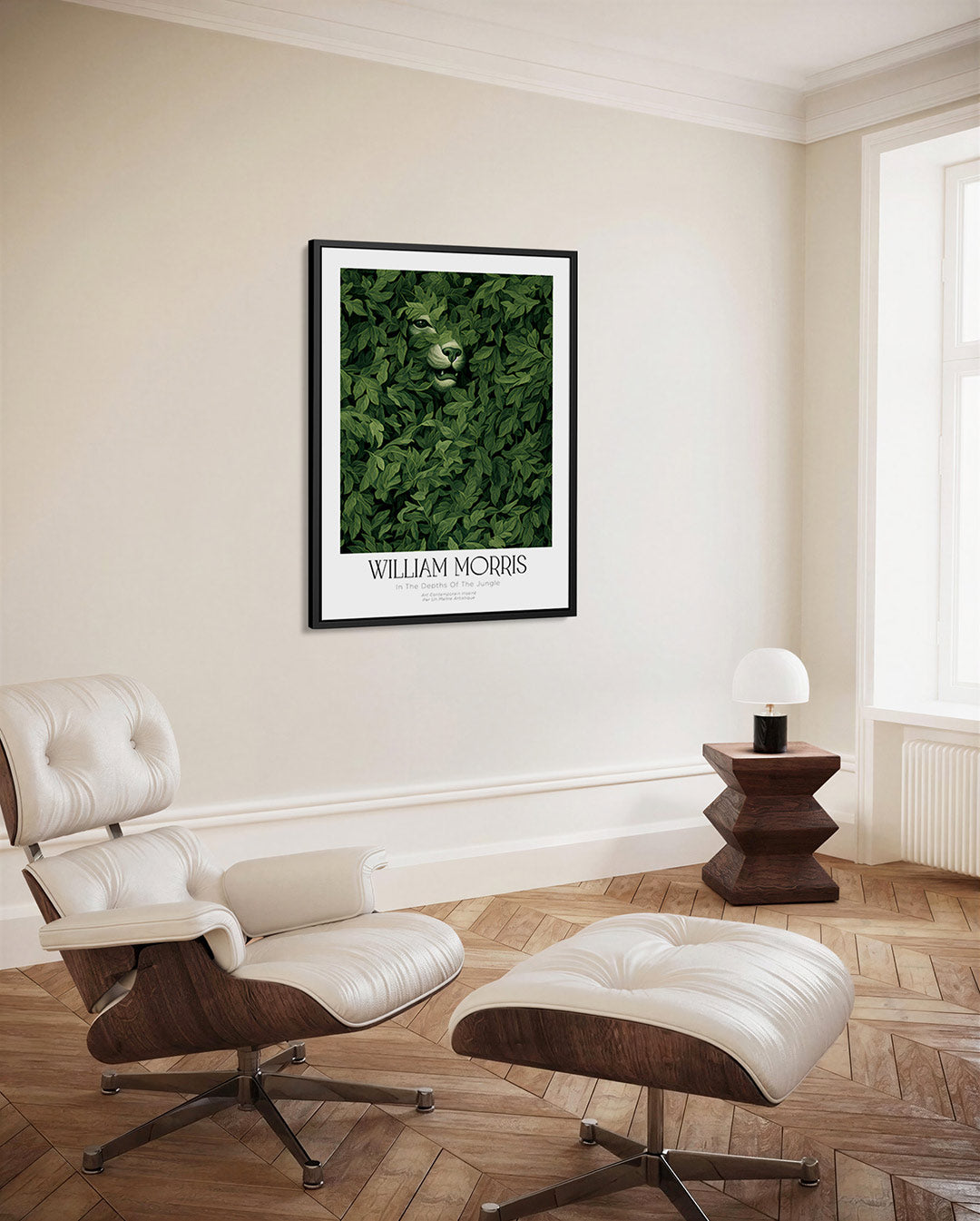 Verborgen dier in bladeren – decoratief kunstwerk voor aan de muur