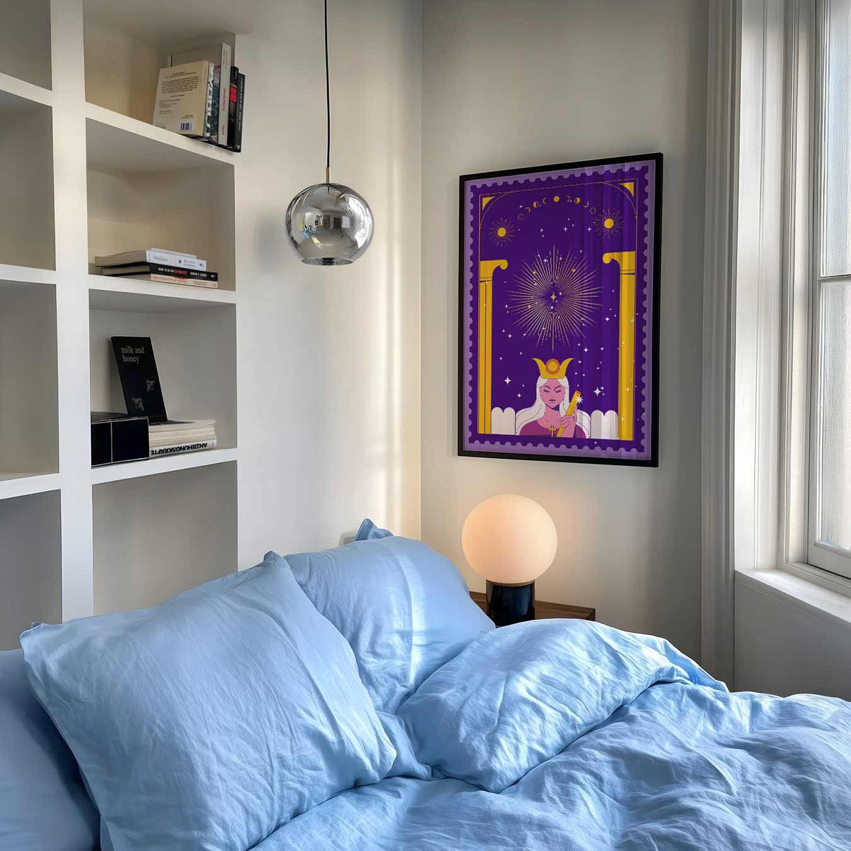 Mystieke Maangodin – mindful poster als rustige wanddecoratie