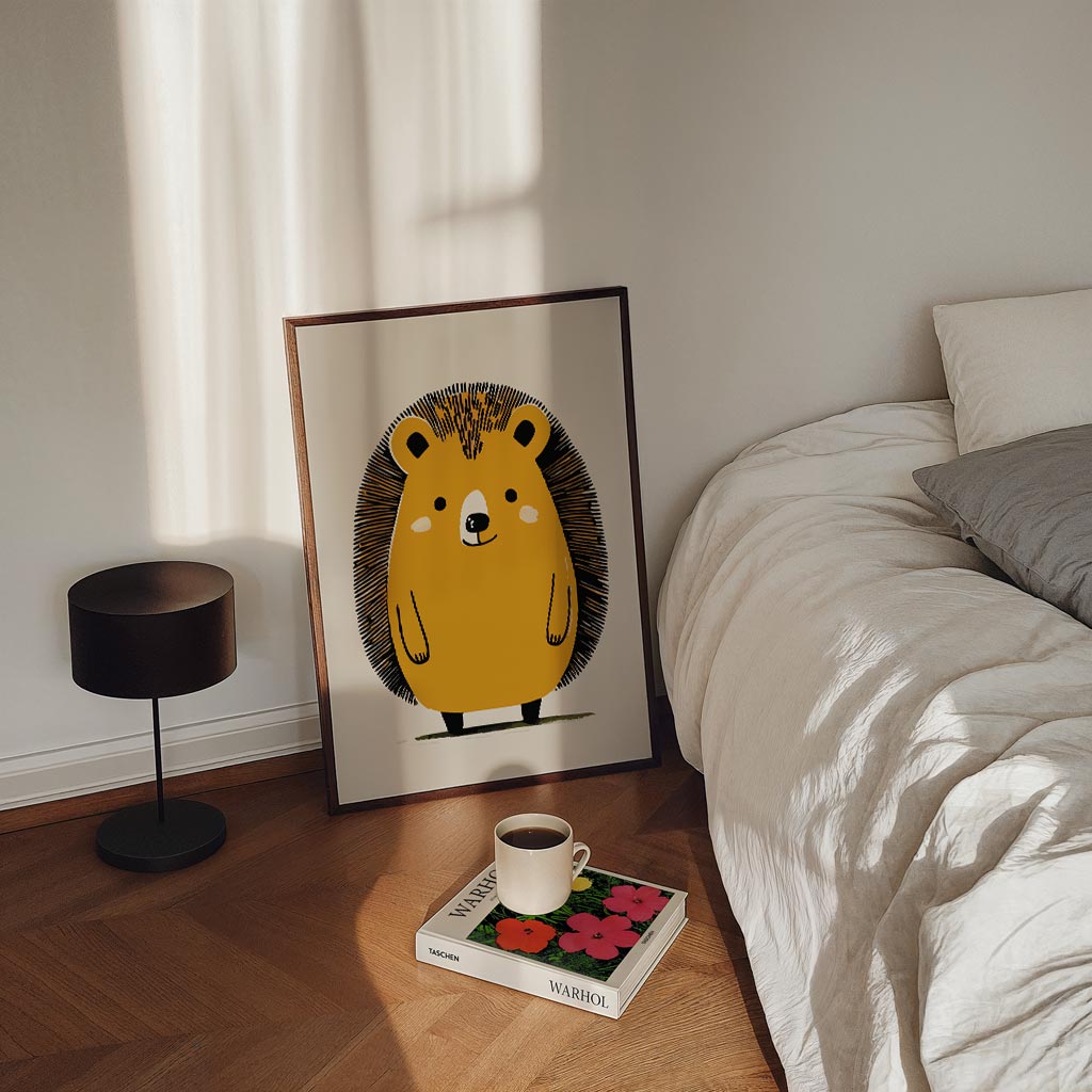 Schattige Egel Illustratie – staande kinderkamer wanddecoratie van WallArtistic