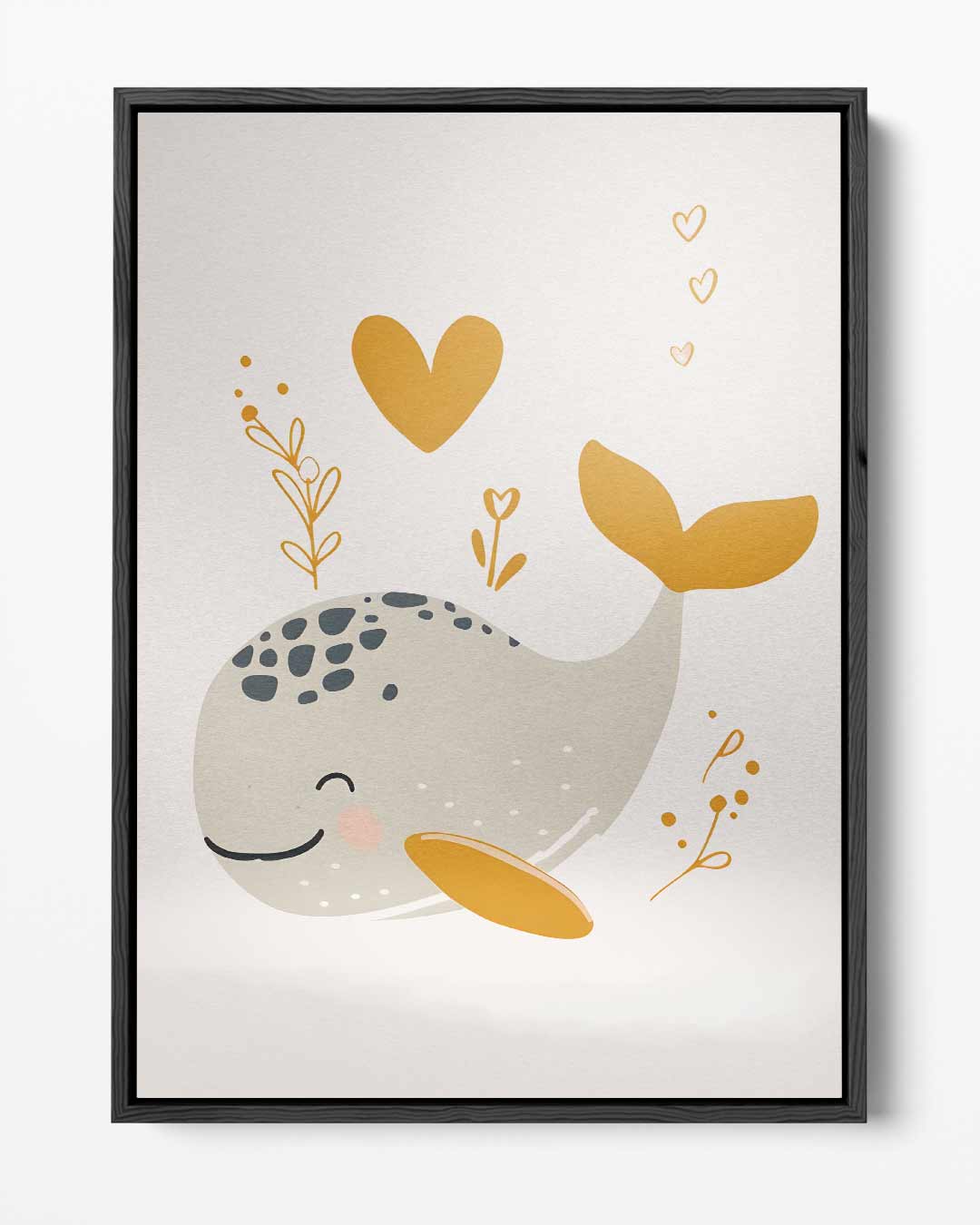 Vrolijke Walvis Illustratie – portret kunstwerk als wanddecoratie