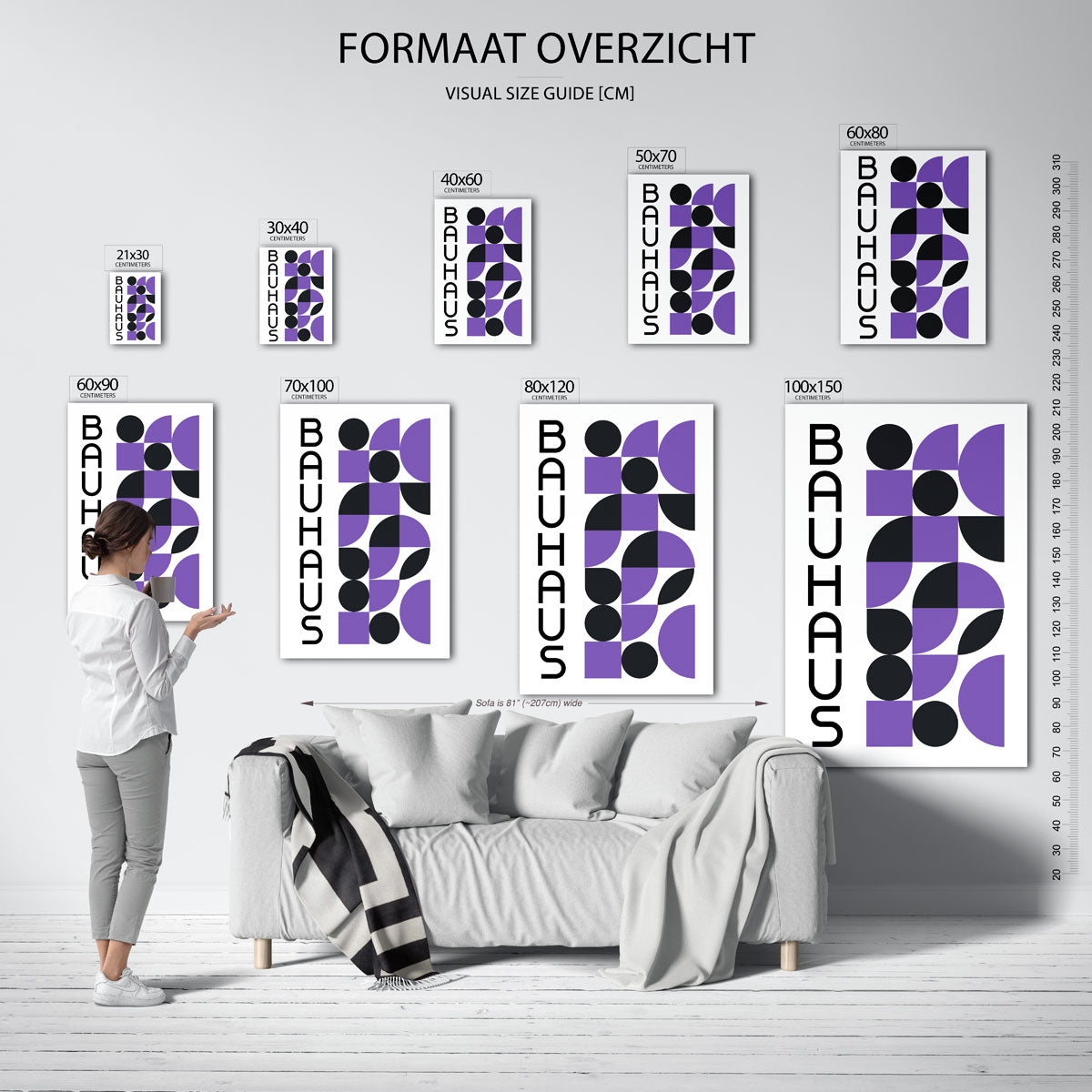 Vorm en balans – geometrische poster in Bauhaus-stijl van WallArtistic