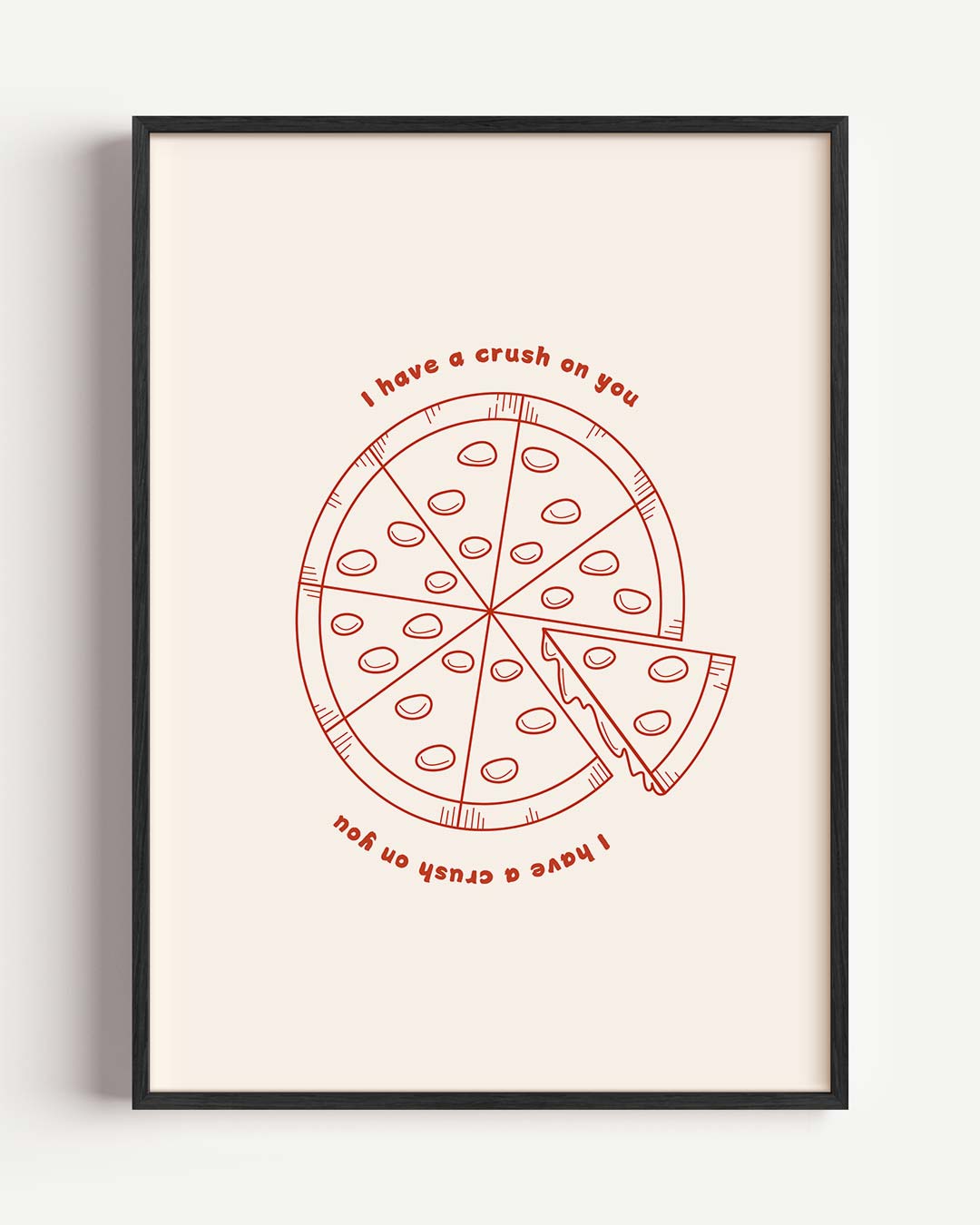Pizza Crush Romantiek – keuken portret poster als wanddecoratie