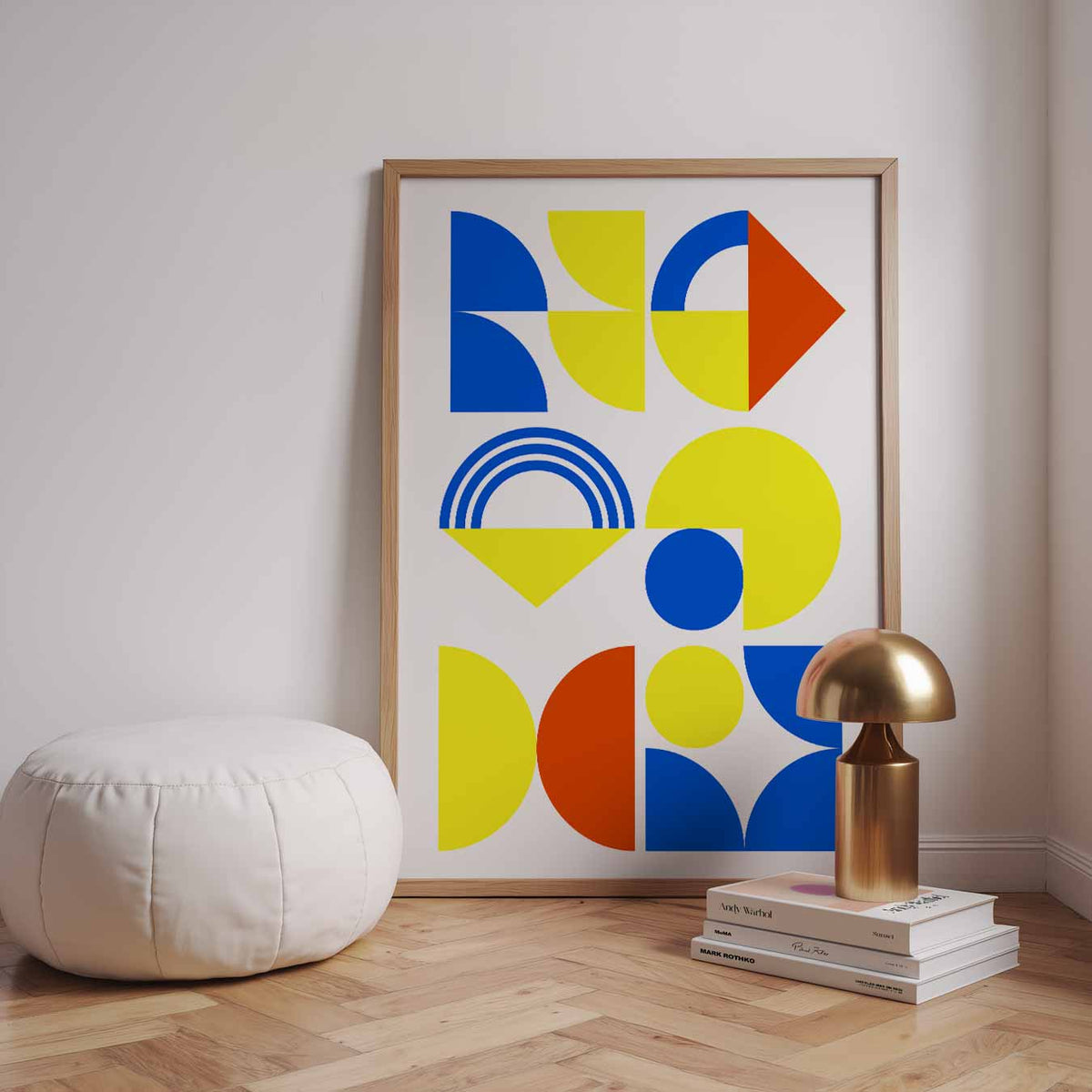 Kleurrijke Geometrische Kunstposter – dieren poster in staand formaat
