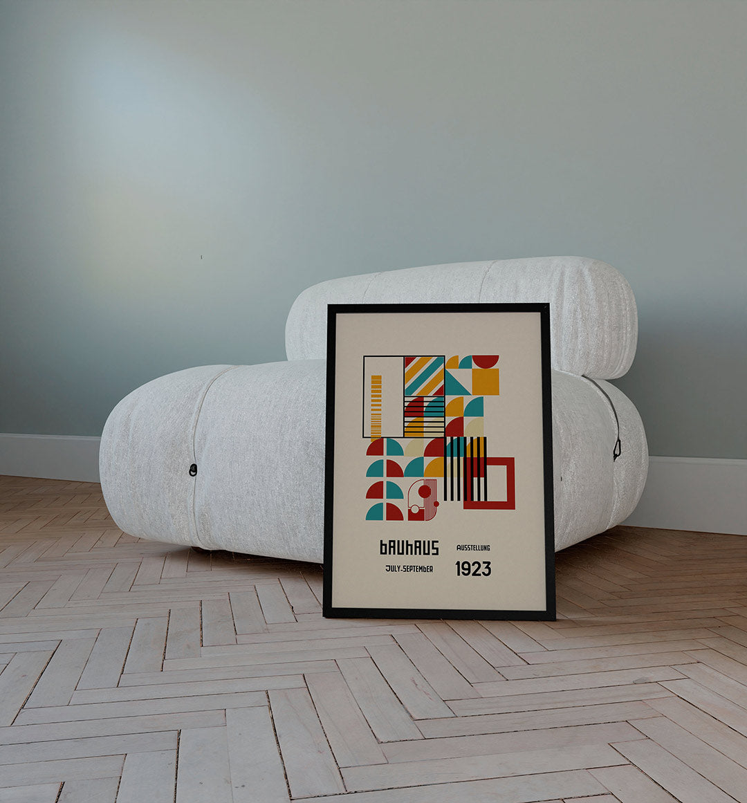 Vormen en vlakkenspel – staande Bauhaus poster voor aan de muur