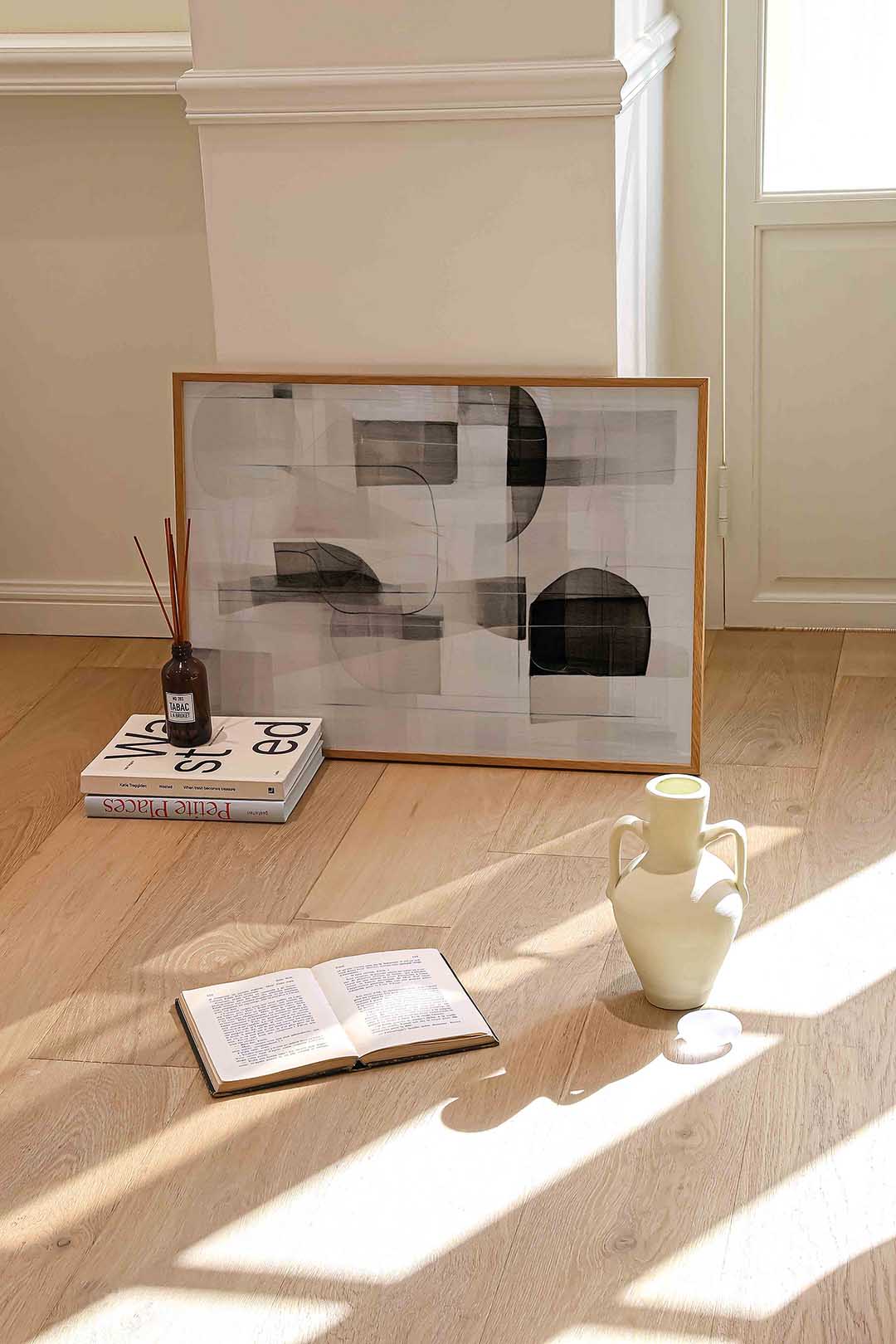 Abstracte vormen – liggende abstracte wanddecoratie van WallArtistic