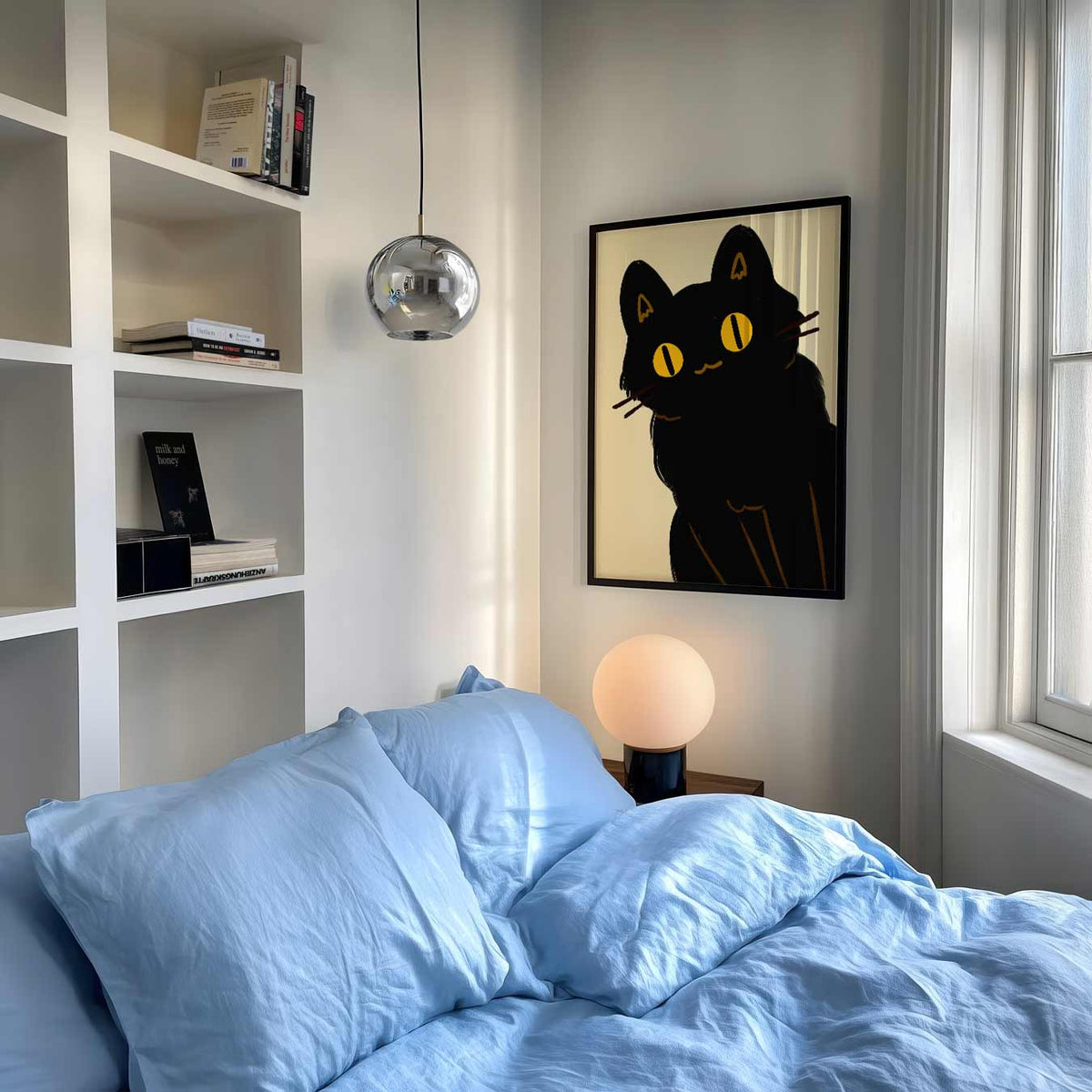 Mystieke Kattenblik – speelse wandkunst als portret kinderposter