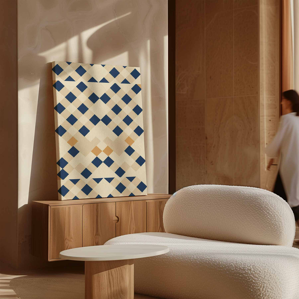 Geometrische Patronen Mozaïek – dibond kunstwerk als wanddecoratie