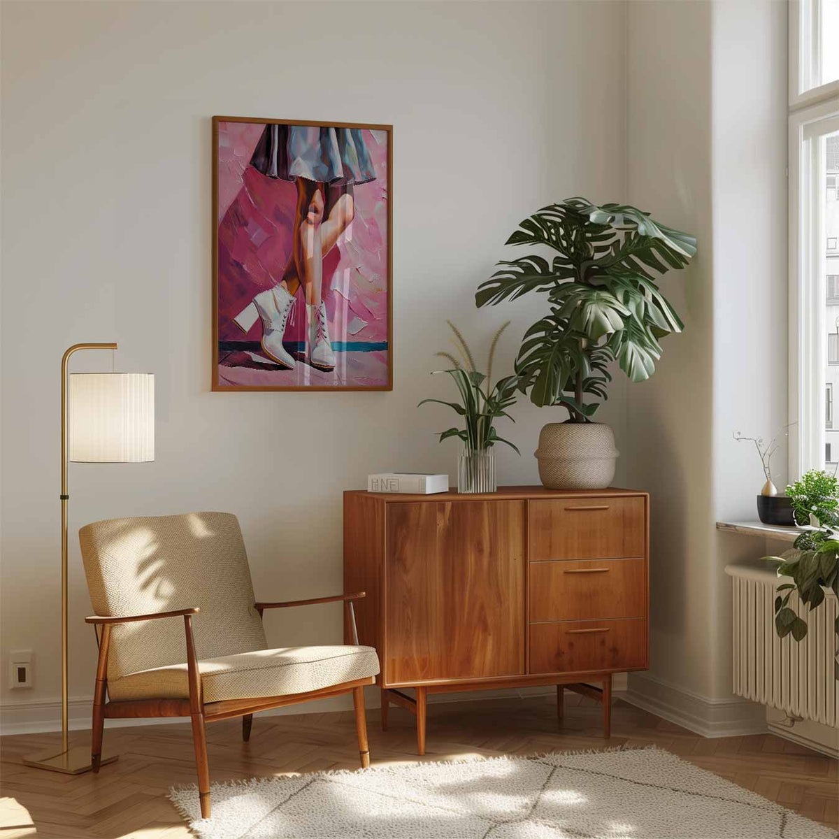 Stijlvolle Mode-Illustratie – staande muurposter met zomerse uitstraling