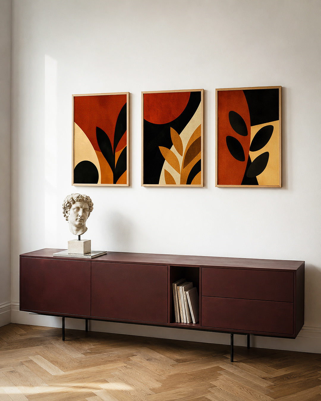 Vormen en vlakken posterset – detailweergave – deze posterset in drie delen toont een speelse mix van