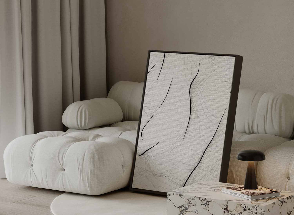 Subtiele Lijnen van Verwondering – modern portret kunstwerk van WallArtistic