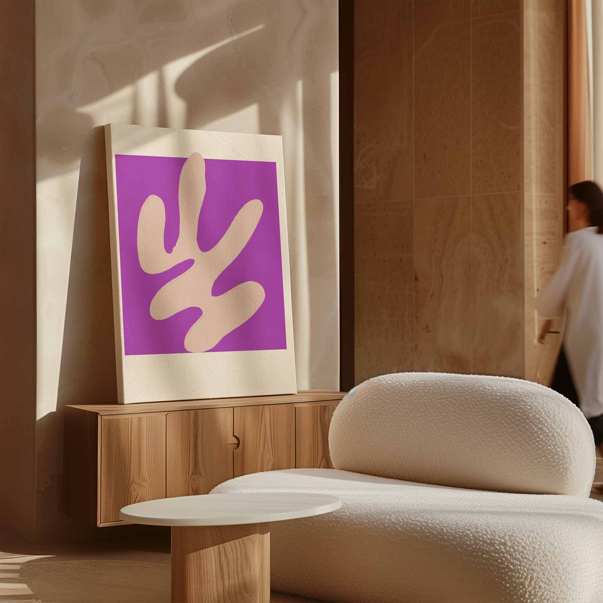 Abstract purpere flow – plexiglas wanddecoratie in portret formaat