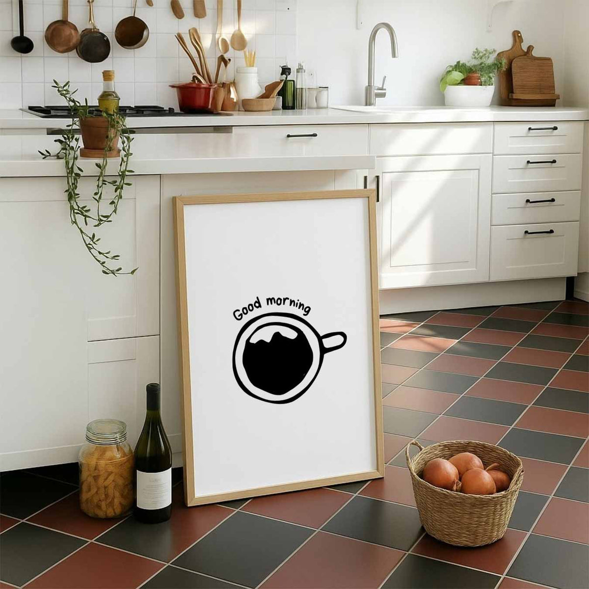 Goedemorgen Koffieposter – staande muurposter voor keuken of eethoek