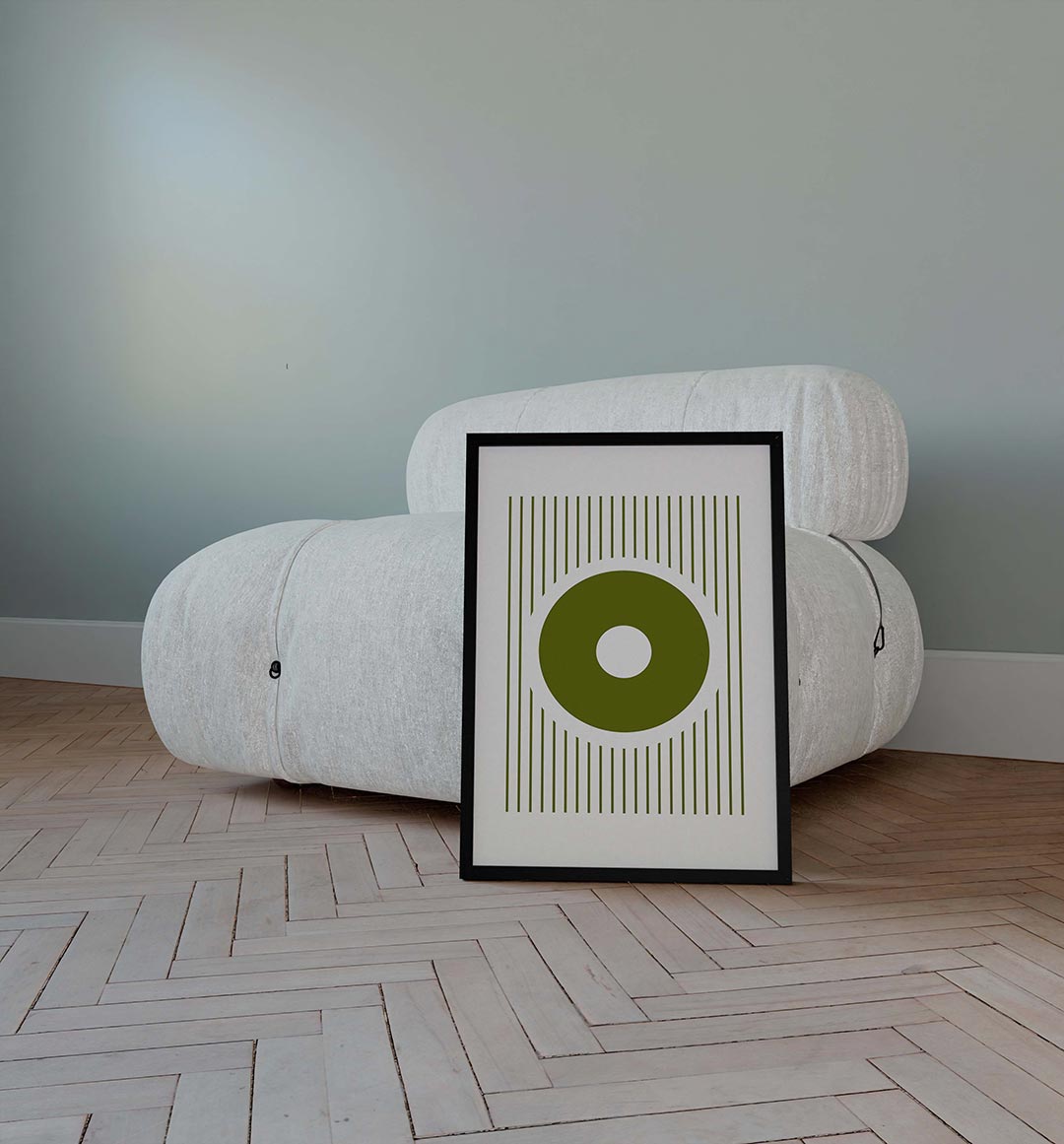 Cirkel en lijnen – geometrische poster in Bauhaus-stijl van WallArtistic