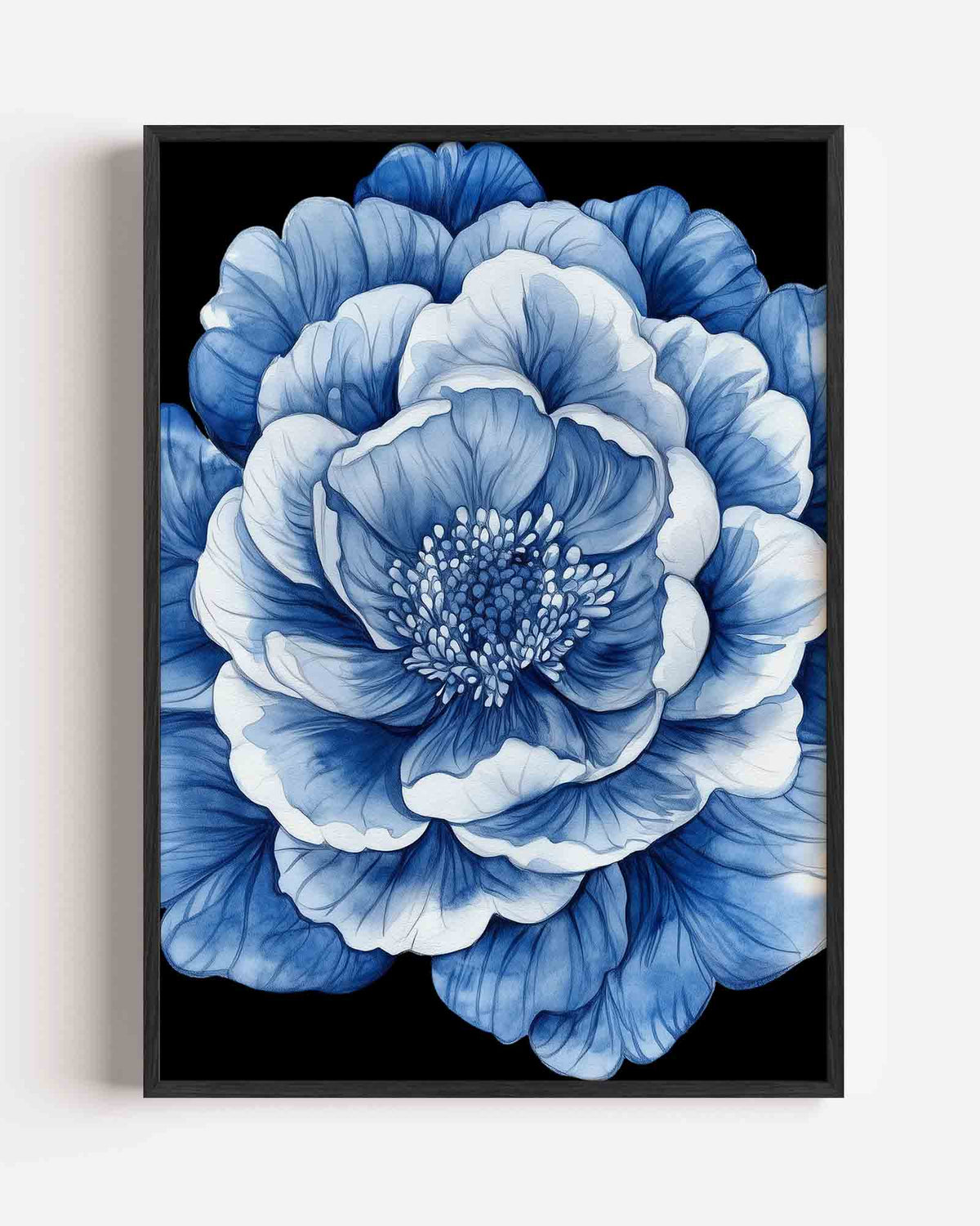 Blauwe bloem – Delfts blauwe portret poster als wanddecoratie