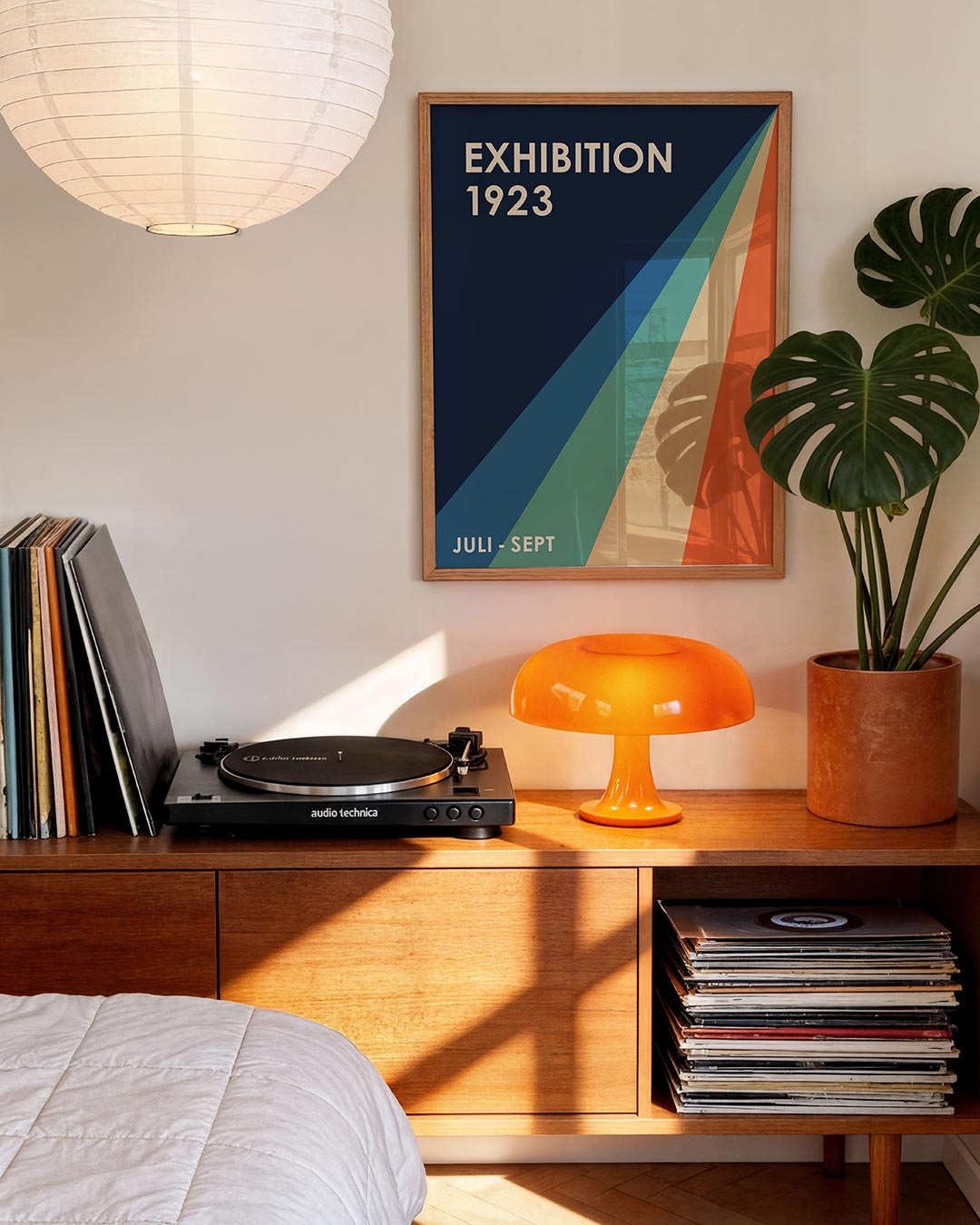 Kleurvlakken en lijnen – moderne Bauhaus wandkunst als poster