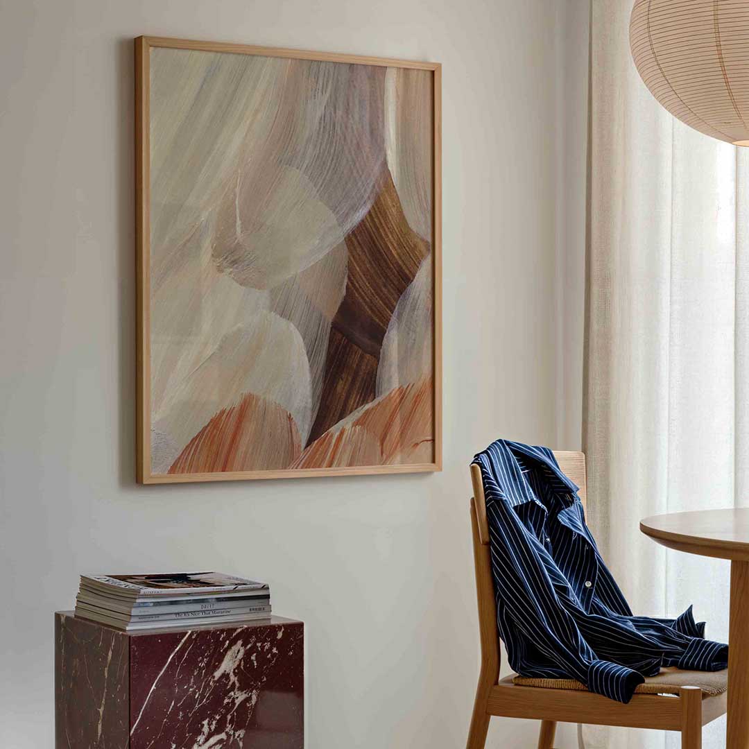 Abstracte penseelstreken – artistieke poster in staand formaat